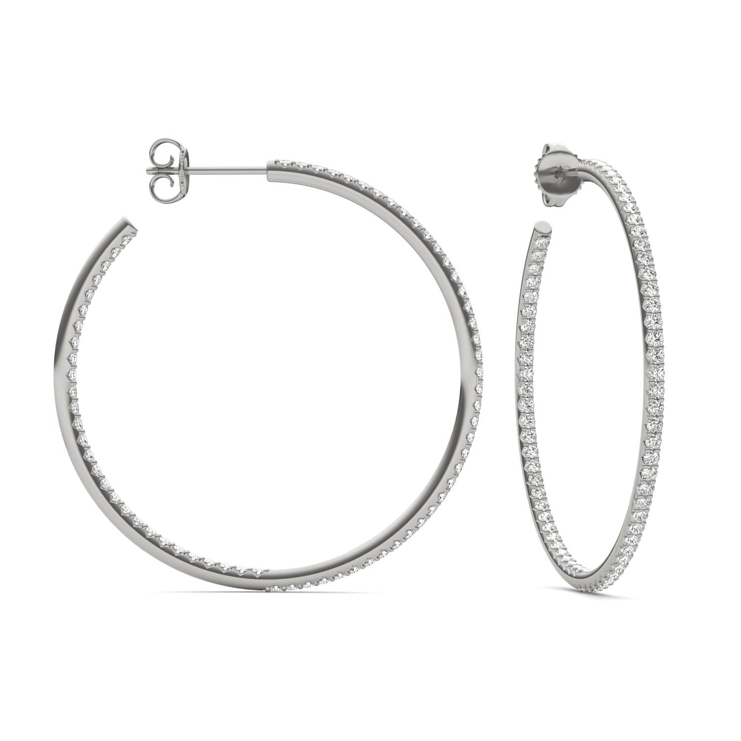 1 1/3 CTW Round Caydia® Lab Grown Diamond Inside Out Hoop Earrings