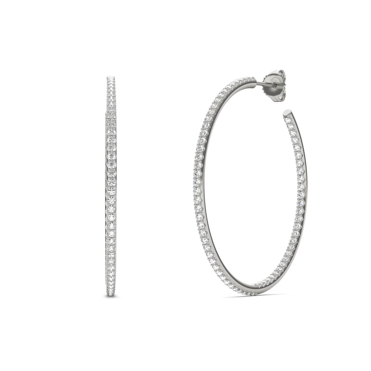1 1/3 CTW Round Caydia® Lab Grown Diamond Inside Out Hoop Earrings