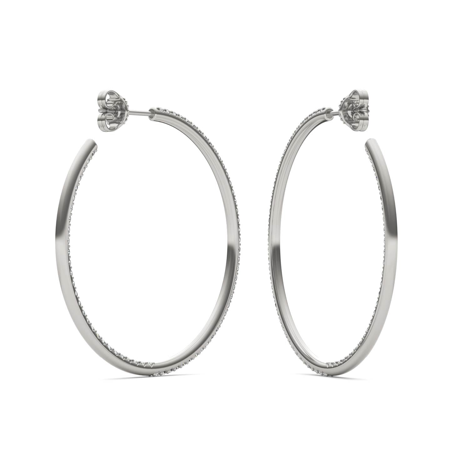 1 1/3 CTW Round Caydia® Lab Grown Diamond Inside Out Hoop Earrings