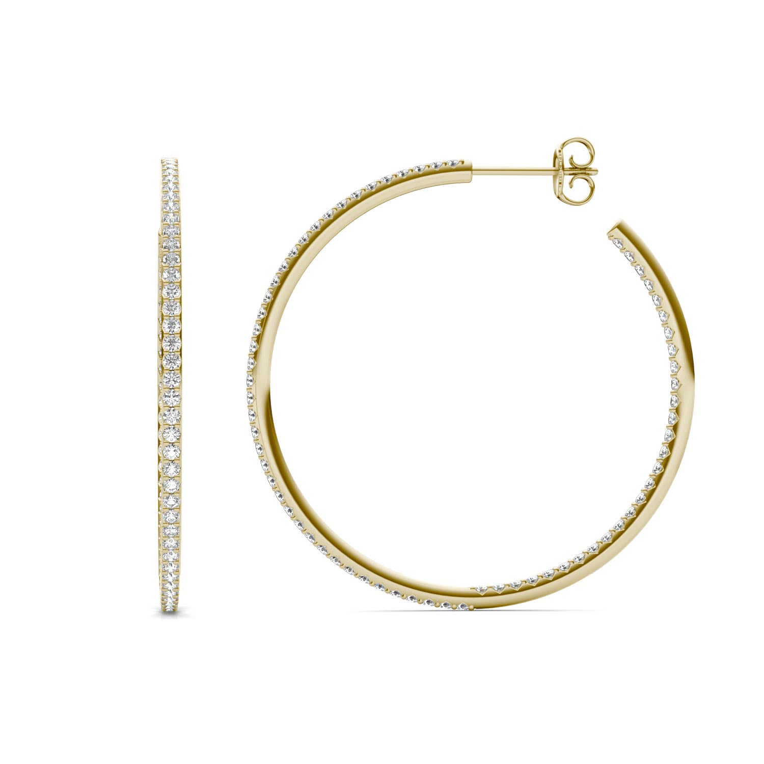 1 1/3 CTW Round Caydia® Lab Grown Diamond Inside Out Hoop Earrings