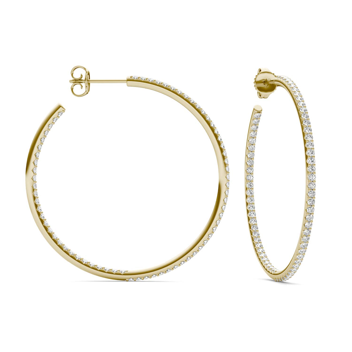 1 1/3 CTW Round Caydia® Lab Grown Diamond Inside Out Hoop Earrings