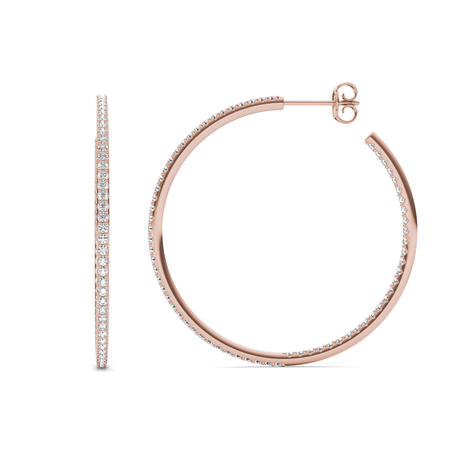 1 1/3 CTW Round Caydia® Lab Grown Diamond Inside Out Hoop Earrings