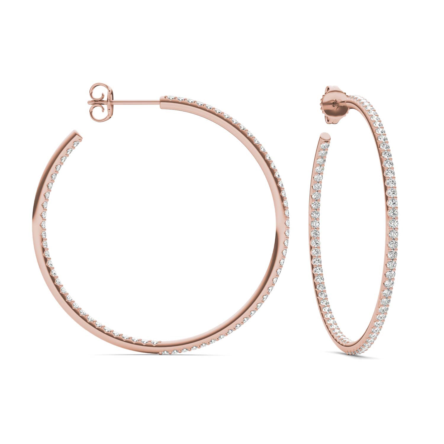 1 1/3 CTW Round Caydia® Lab Grown Diamond Inside Out Hoop Earrings