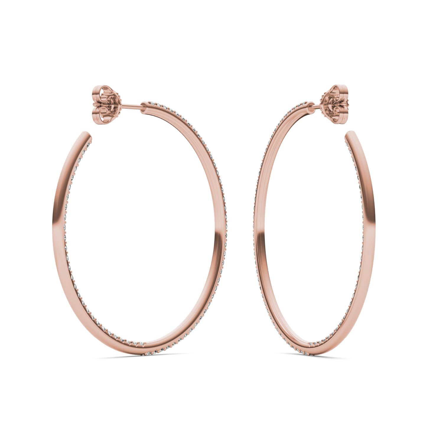 1 1/3 CTW Round Caydia® Lab Grown Diamond Inside Out Hoop Earrings