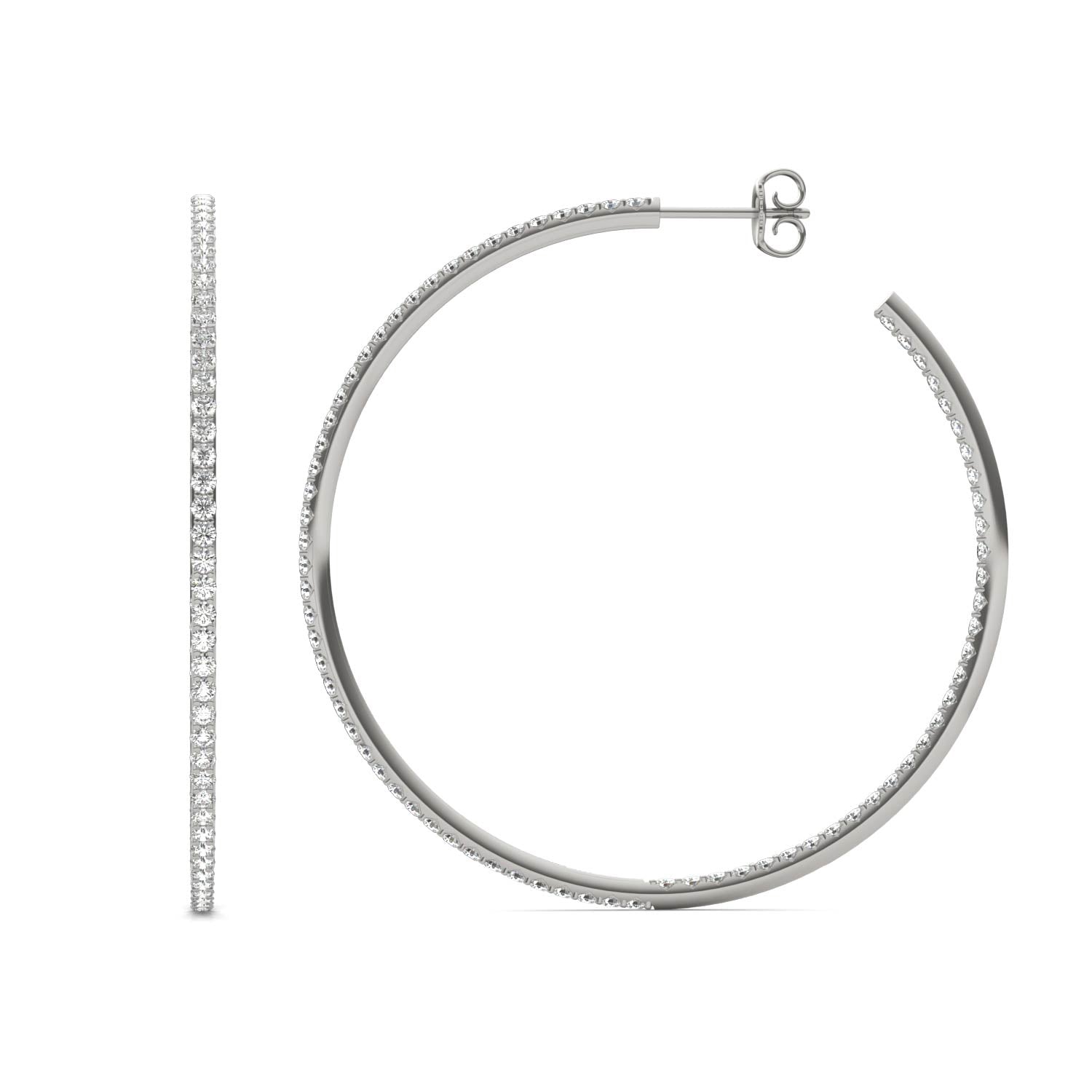 1 7/8 CTW Round Caydia® Lab Grown Diamond Inside Out Hoop Earrings
