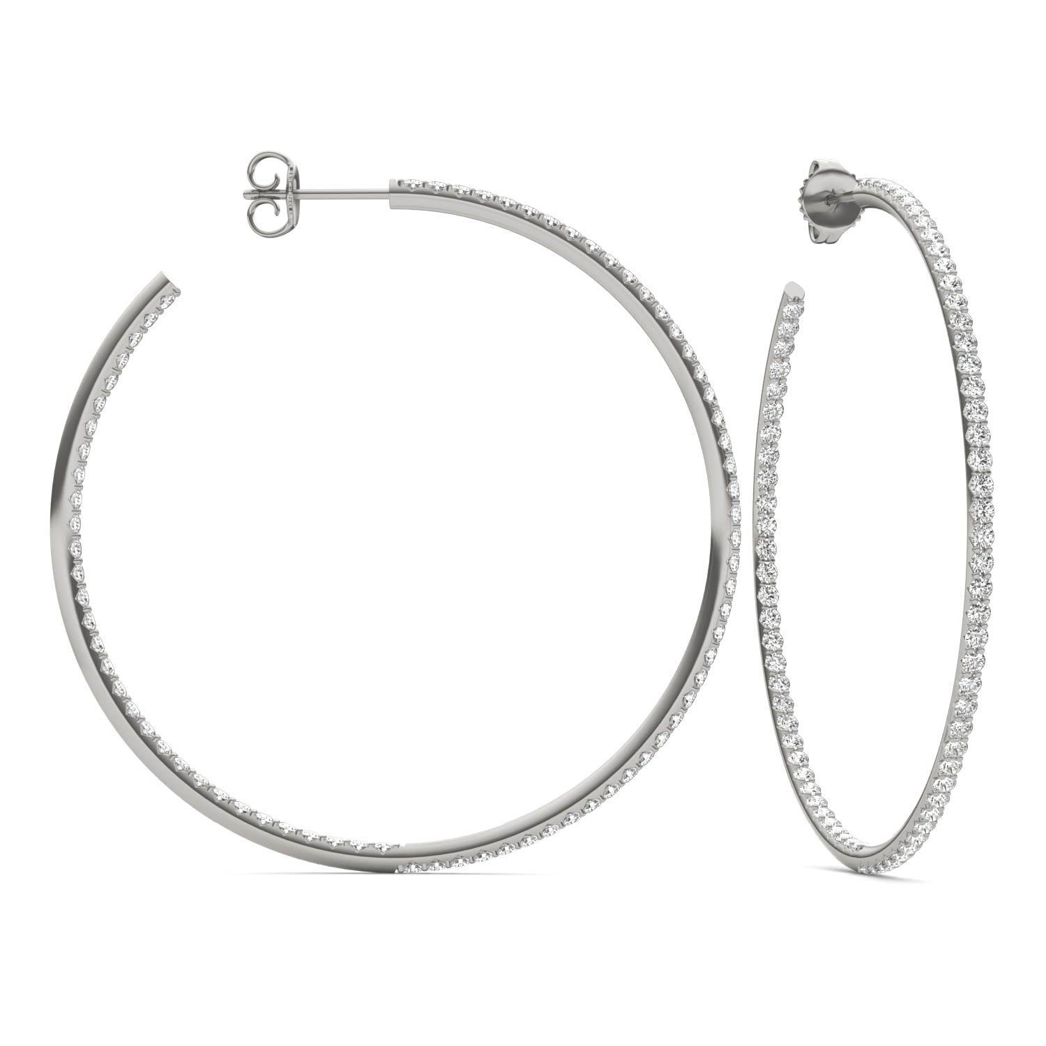 1 7/8 CTW Round Caydia® Lab Grown Diamond Inside Out Hoop Earrings
