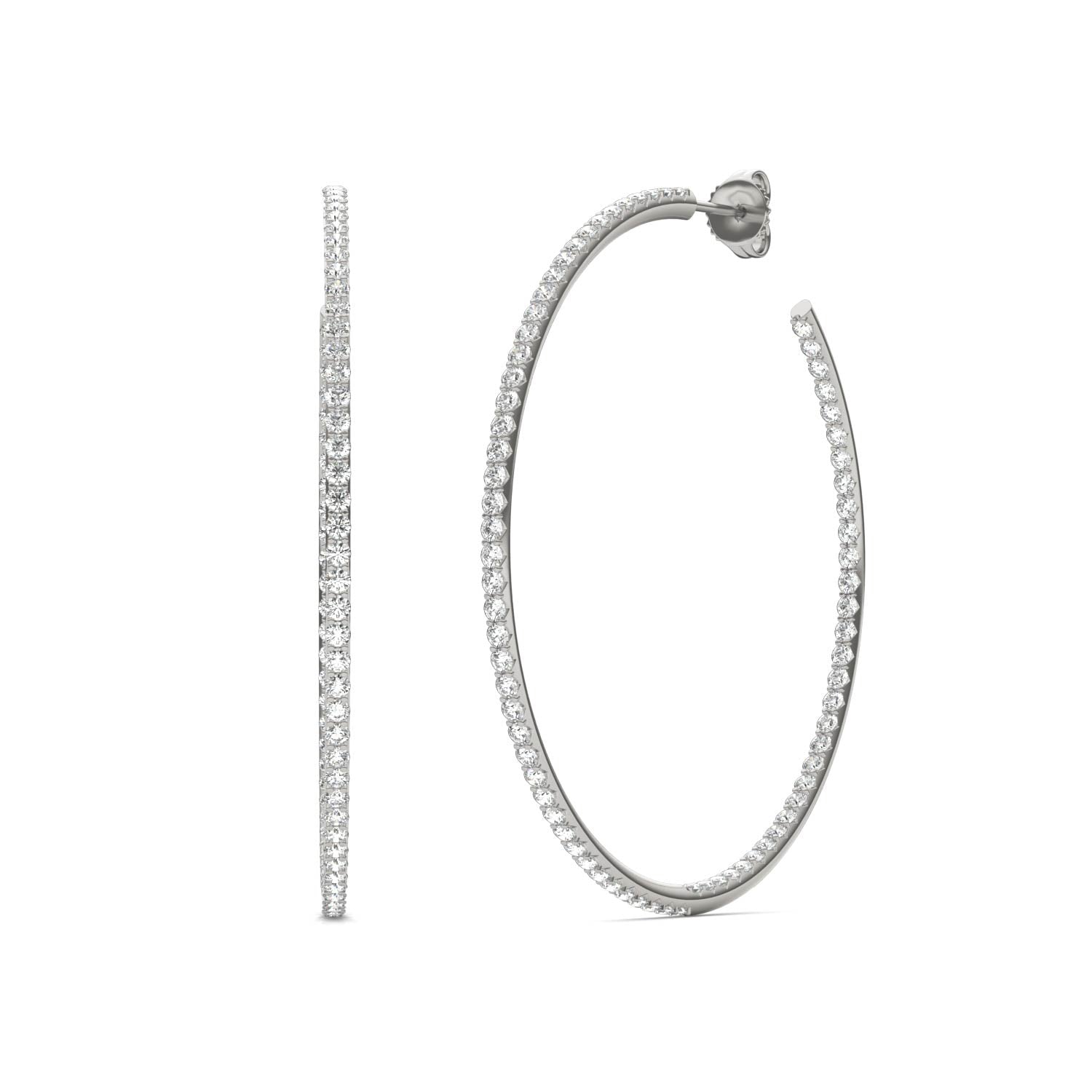 1 7/8 CTW Round Caydia® Lab Grown Diamond Inside Out Hoop Earrings