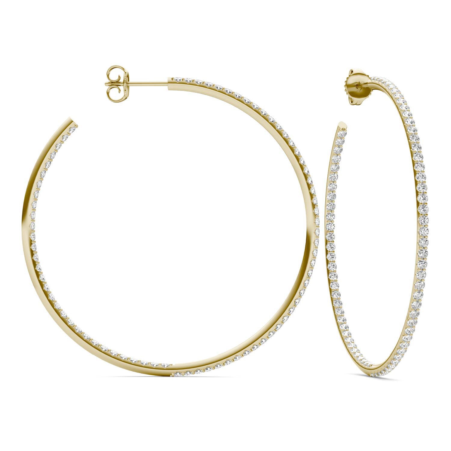 1 7/8 CTW Round Caydia® Lab Grown Diamond Inside Out Hoop Earrings