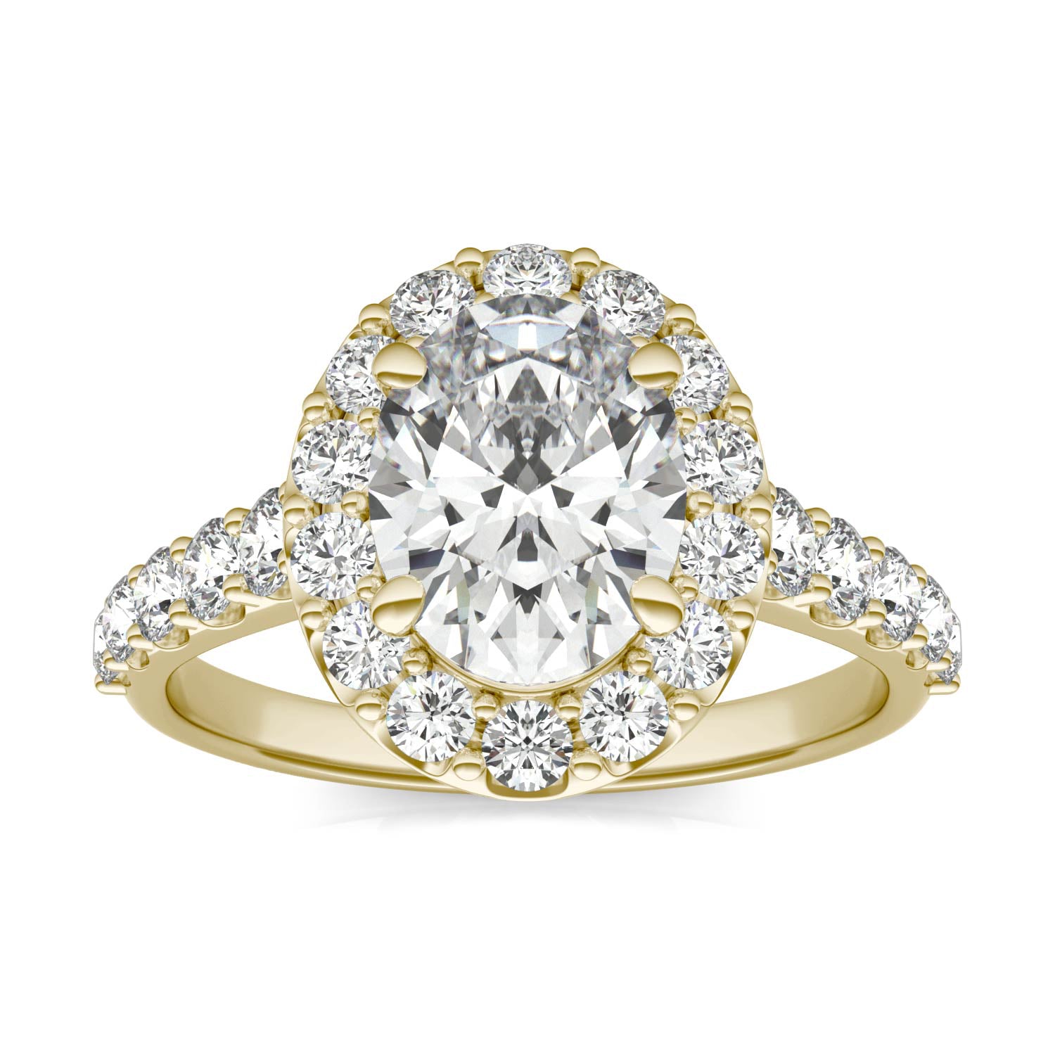 2 7/8 CTW Oval Caydia® Lab Grown Diamond Shared Prong Halo Engagement Ring