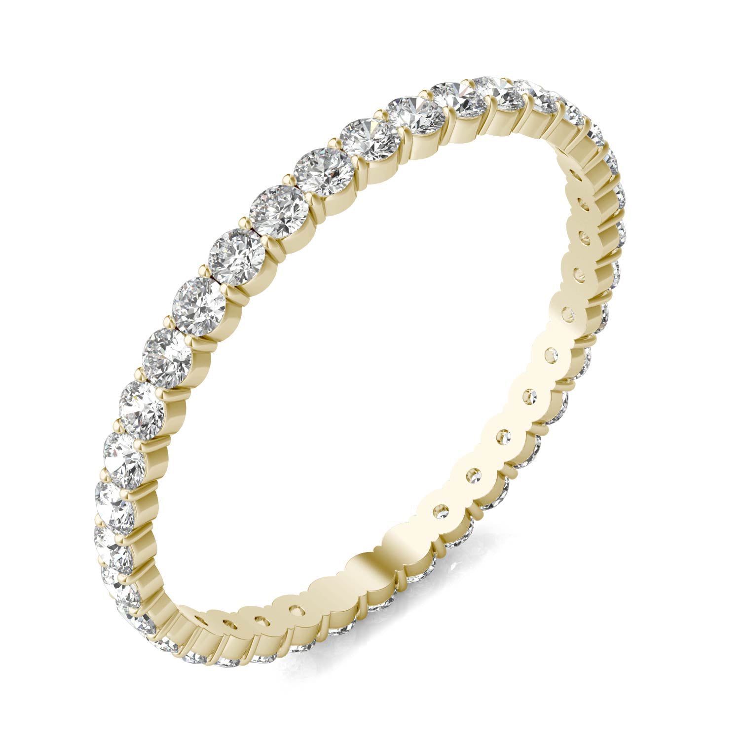 1/2 CTW Round Caydia® Lab Grown Diamond Scallop Edge Eternity Band Ring