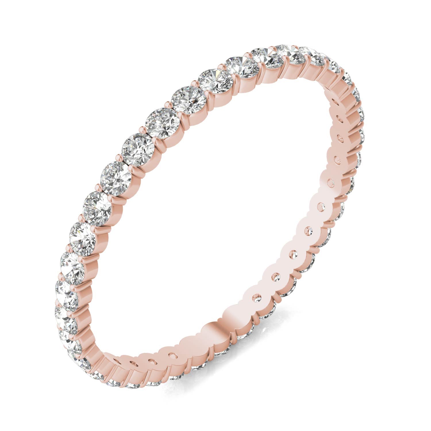 1/2 CTW Round Caydia® Lab Grown Diamond Scallop Edge Eternity Band Ring