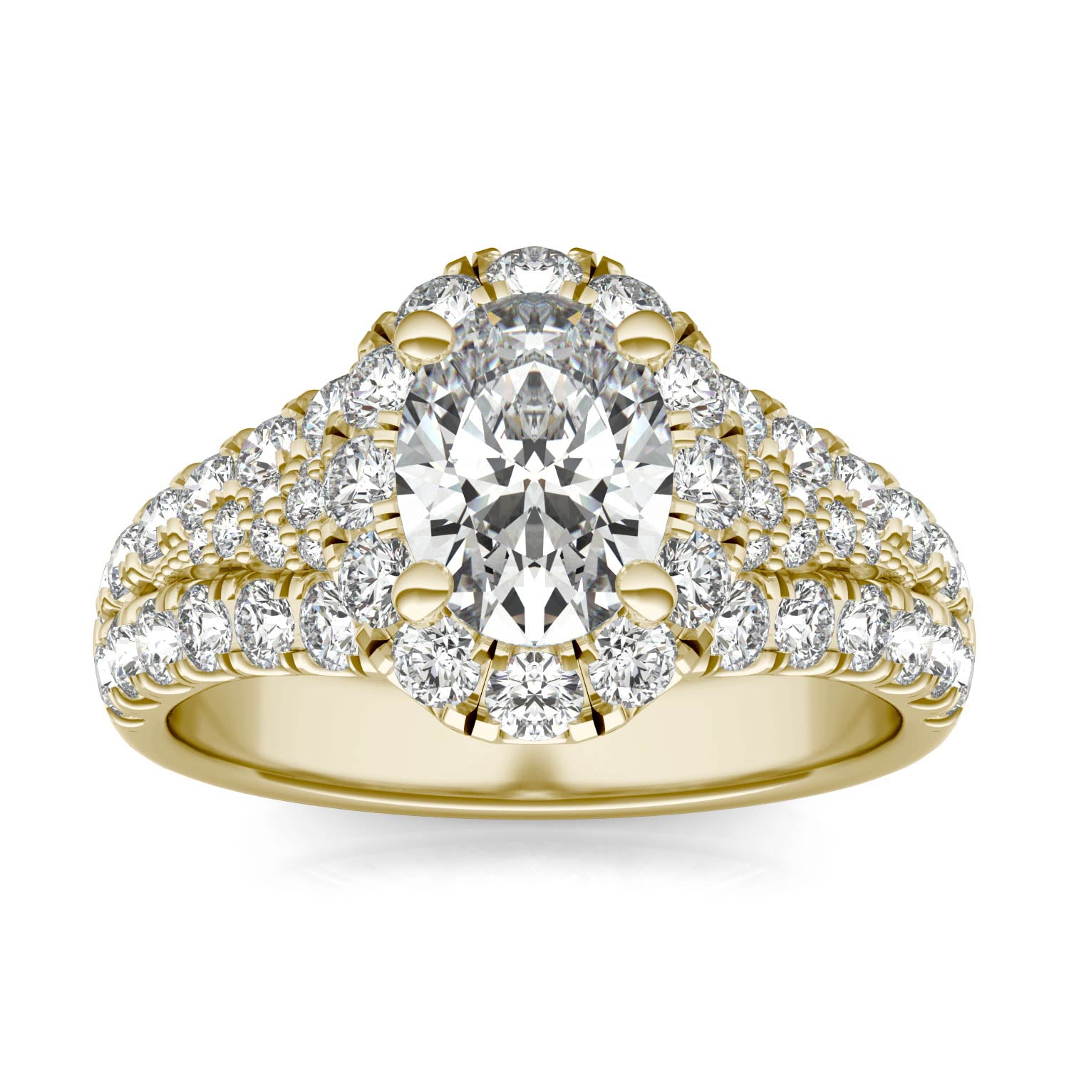 2 3/4 CTW Oval Caydia® Lab Grown Diamond Signature Halo Pavé Engagement Ring