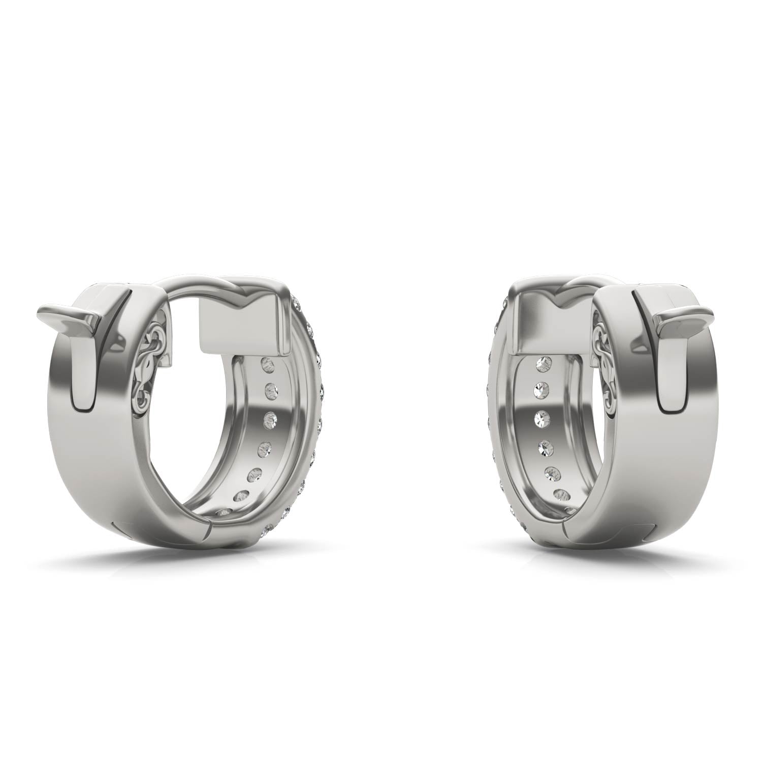 1/2 CTW Round Caydia® Lab Grown Diamond Three Row Huggie Hoop Earrings