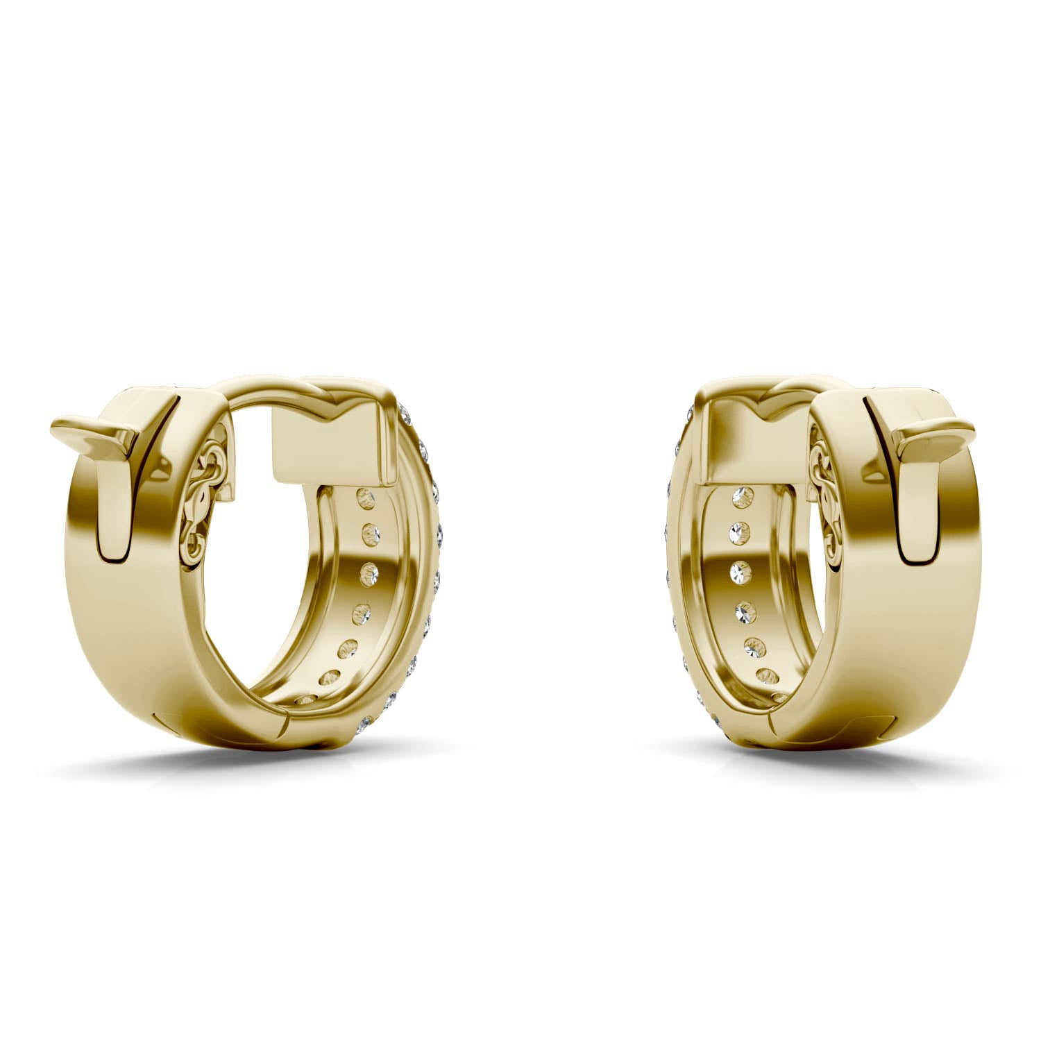 1/2 CTW Round Caydia® Lab Grown Diamond Three Row Huggie Hoop Earrings
