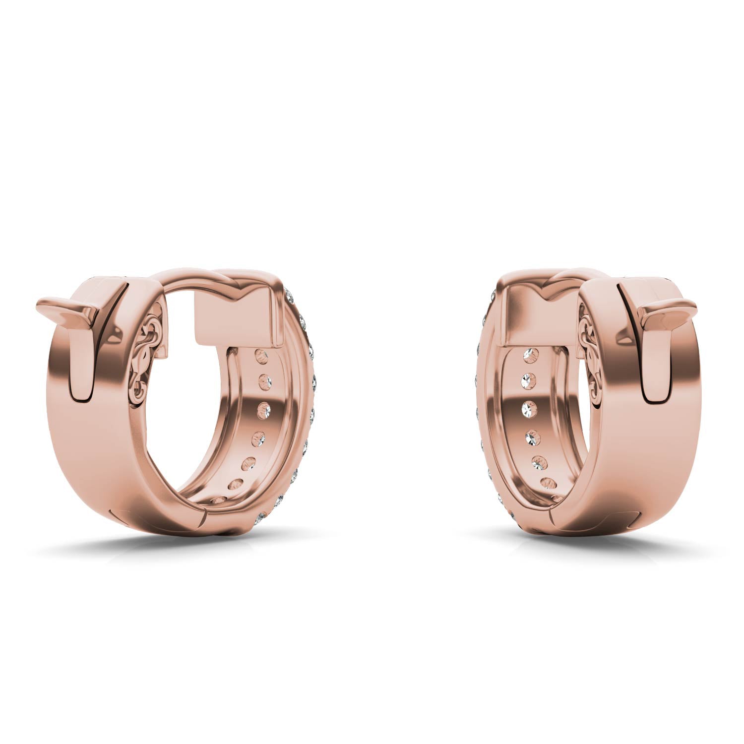 1/2 CTW Round Caydia® Lab Grown Diamond Three Row Huggie Hoop Earrings