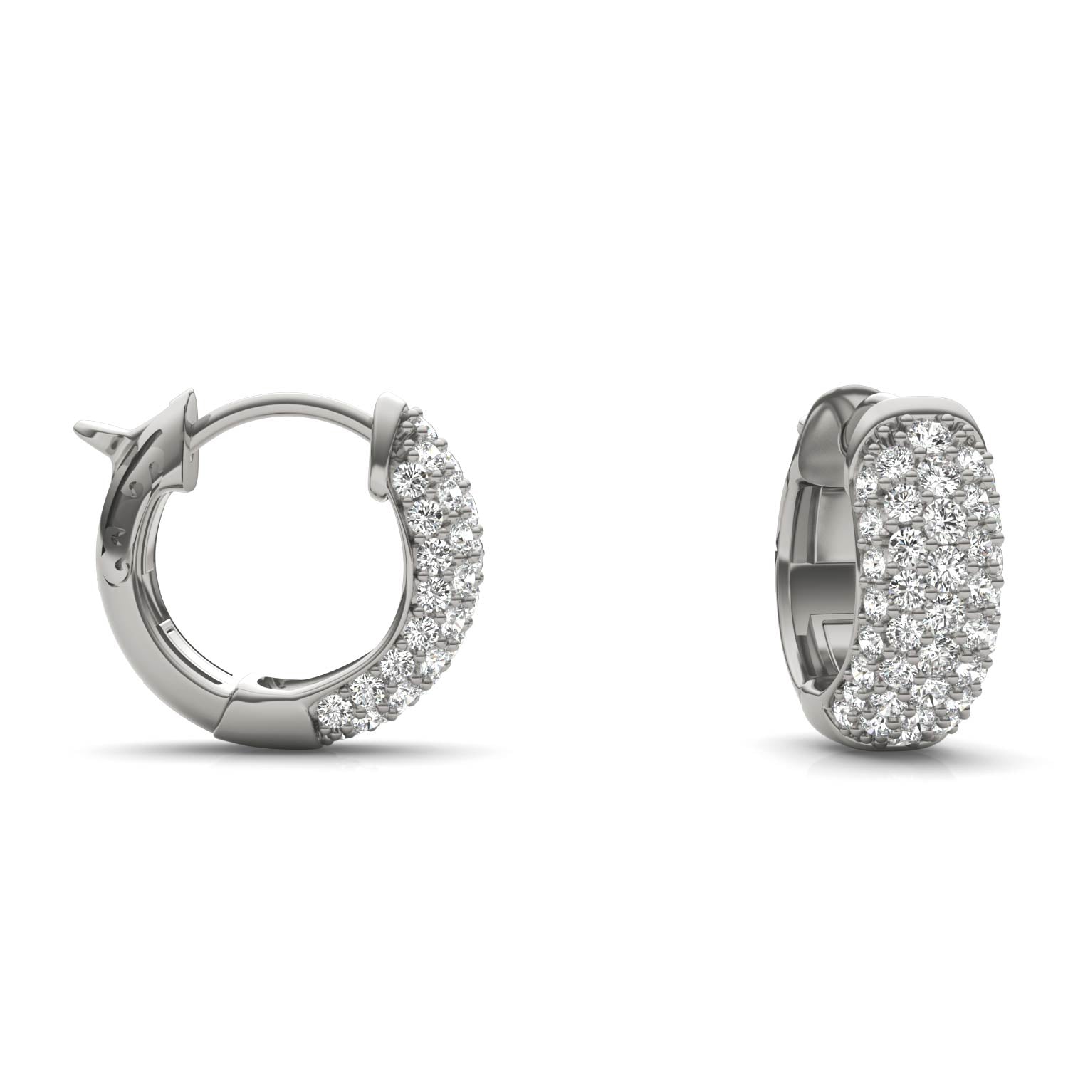 7/8 CTW Round Caydia® Lab Grown Diamond Five Row Huggie Hoop Earrings