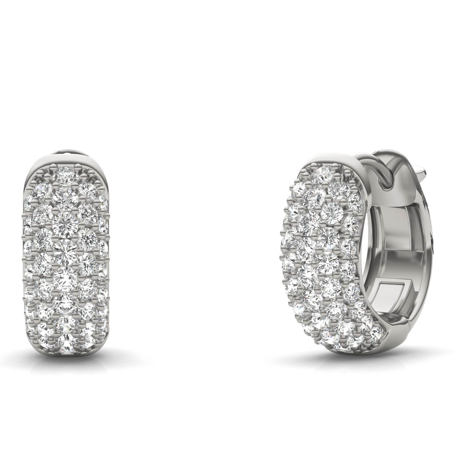 7/8 CTW Round Caydia® Lab Grown Diamond Five Row Huggie Hoop Earrings