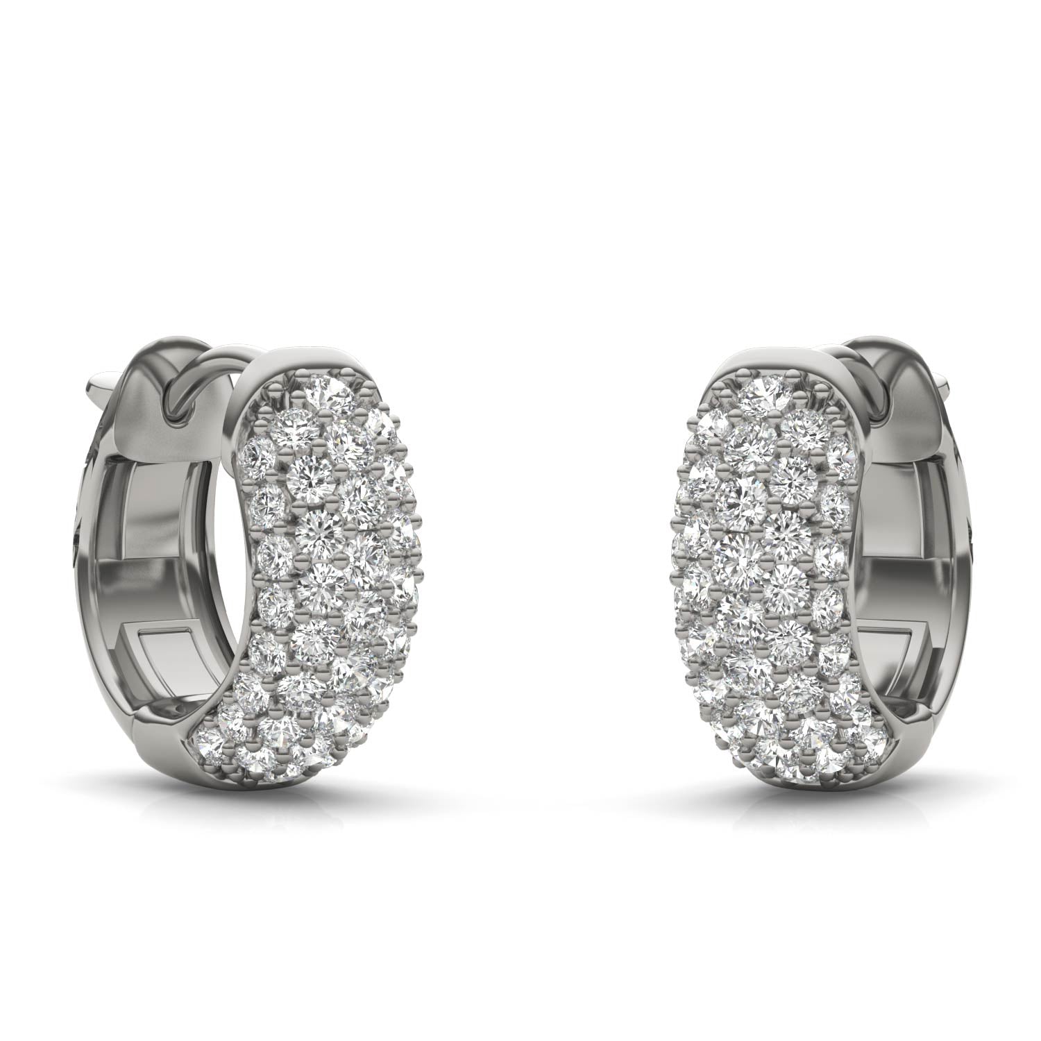 7/8 CTW Round Caydia® Lab Grown Diamond Five Row Huggie Hoop Earrings