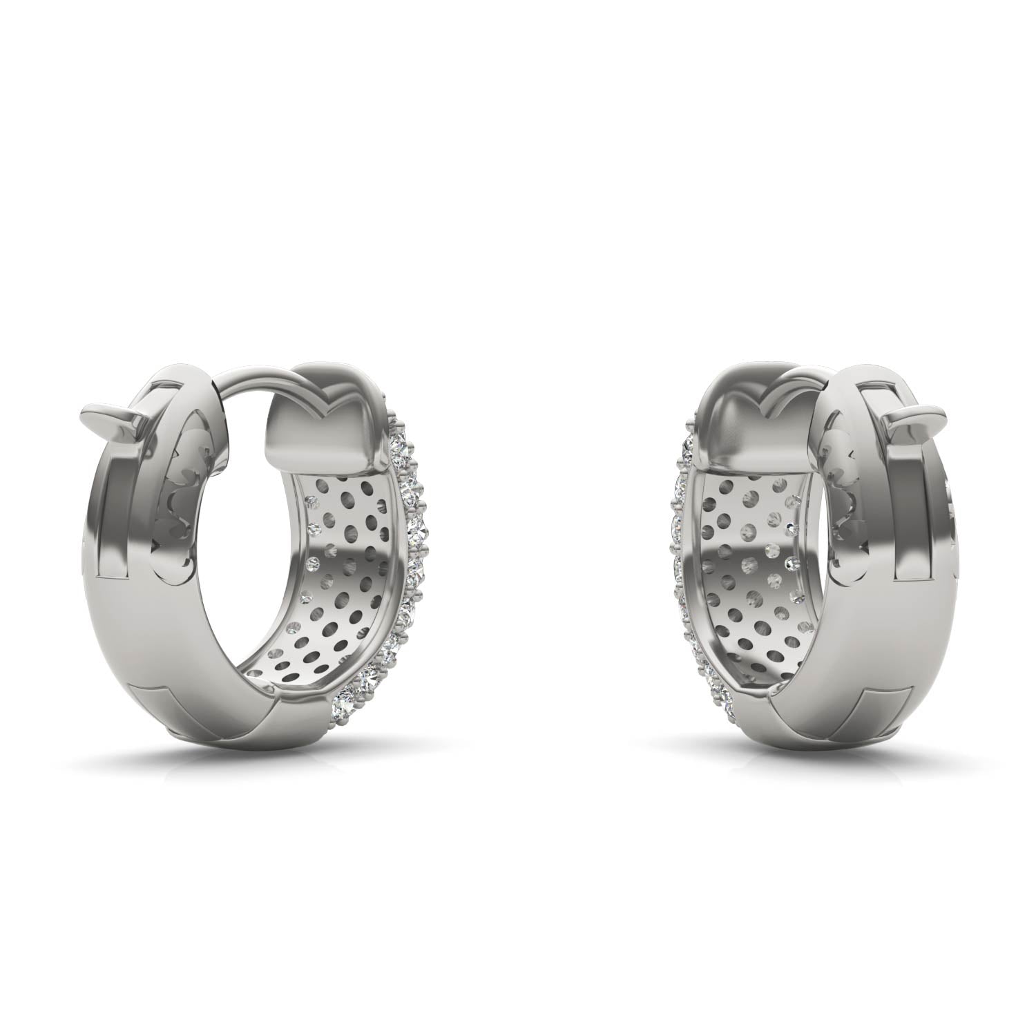 7/8 CTW Round Caydia® Lab Grown Diamond Five Row Huggie Hoop Earrings