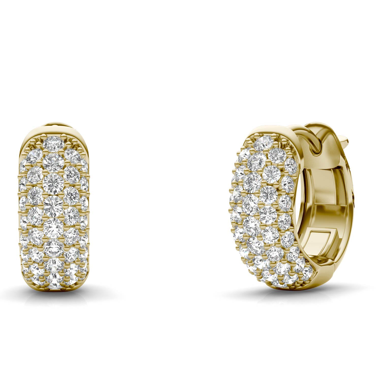 7/8 CTW Round Caydia® Lab Grown Diamond Five Row Huggie Hoop Earrings