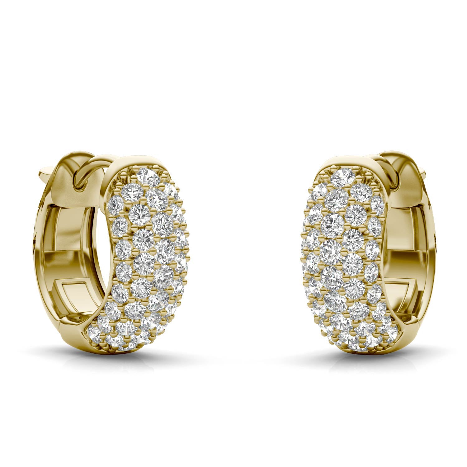 7/8 CTW Round Caydia® Lab Grown Diamond Five Row Huggie Hoop Earrings