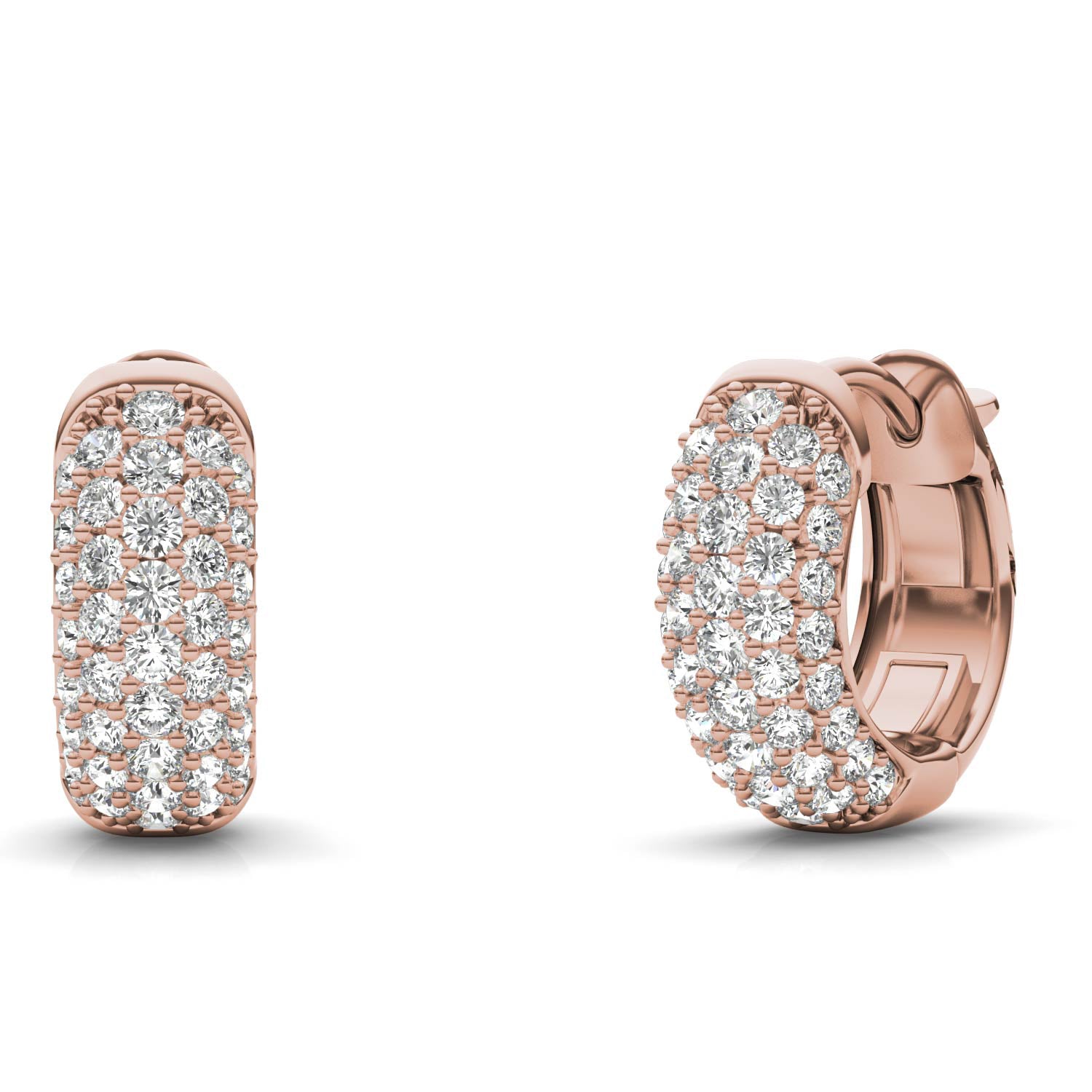 7/8 CTW Round Caydia® Lab Grown Diamond Five Row Huggie Hoop Earrings