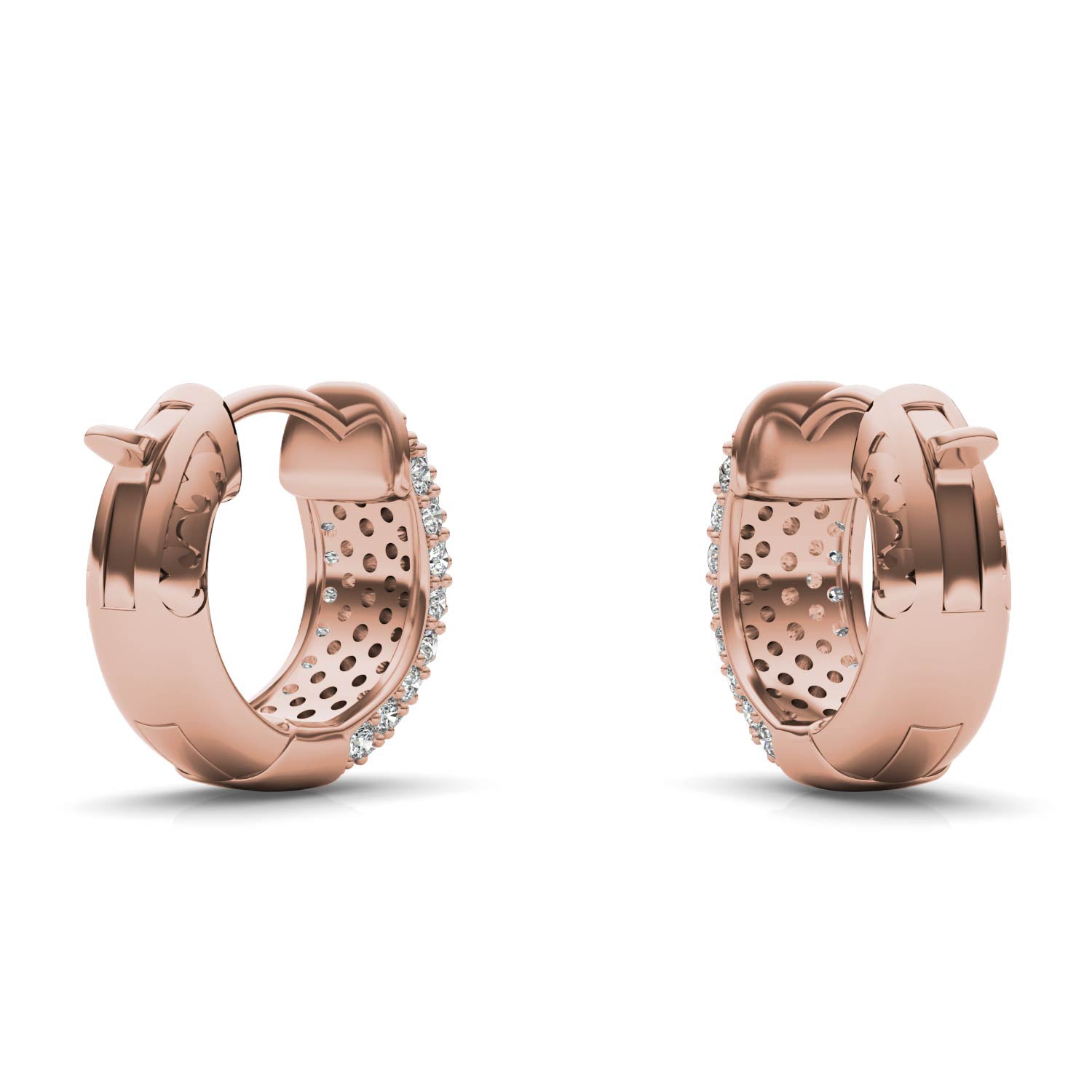 7/8 CTW Round Caydia® Lab Grown Diamond Five Row Huggie Hoop Earrings