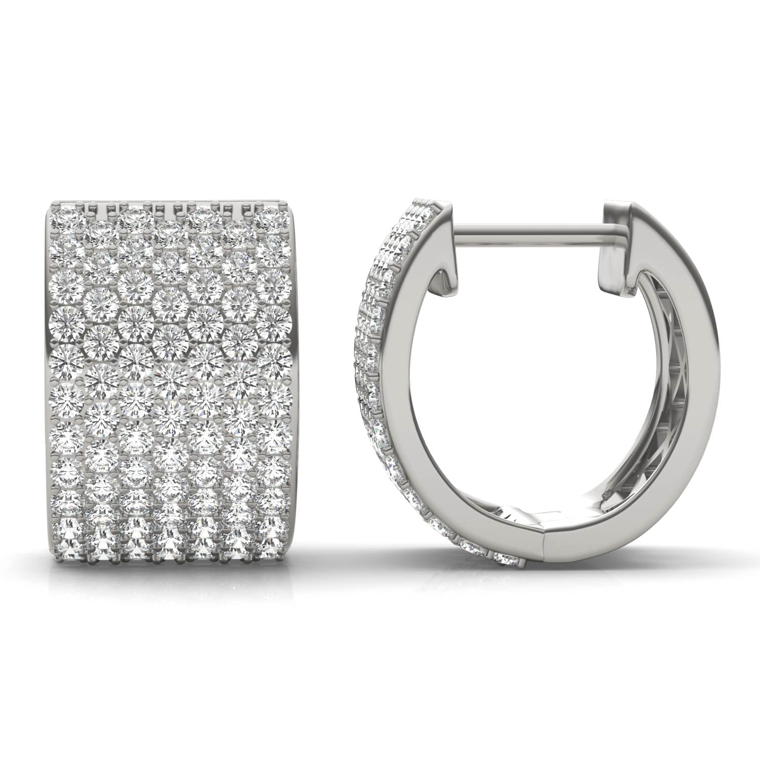 2 7/8 CTW Round Caydia® Lab Grown Diamond Micro Pavé Hoop Earrings