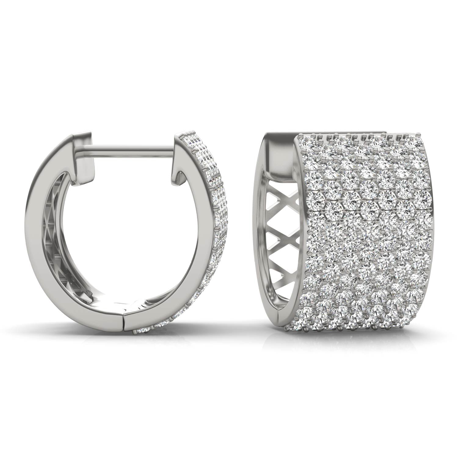 2 7/8 CTW Round Caydia® Lab Grown Diamond Micro Pavé Hoop Earrings