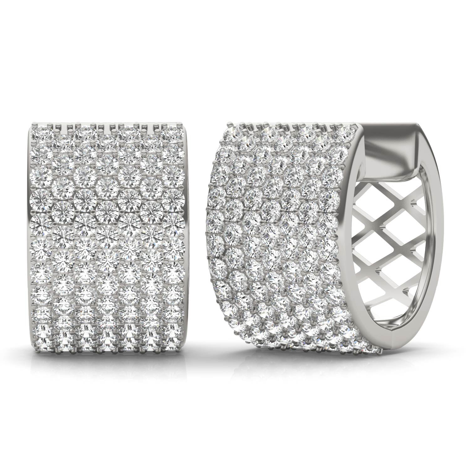 2 7/8 CTW Round Caydia® Lab Grown Diamond Micro Pavé Hoop Earrings