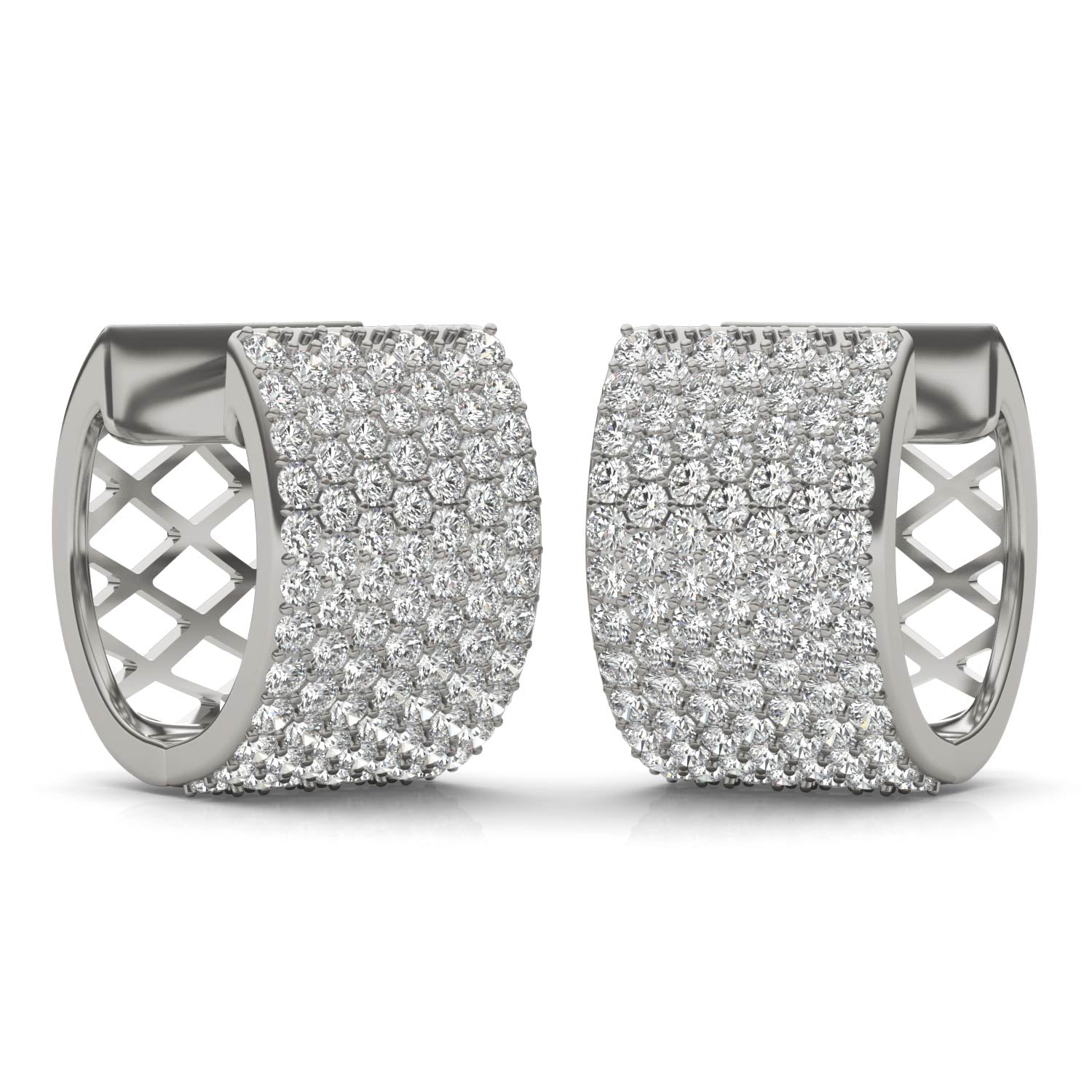 2 7/8 CTW Round Caydia® Lab Grown Diamond Micro Pavé Hoop Earrings