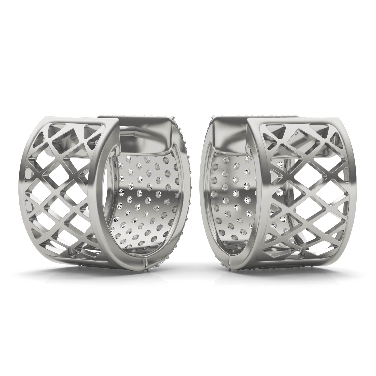2 7/8 CTW Round Caydia® Lab Grown Diamond Micro Pavé Hoop Earrings