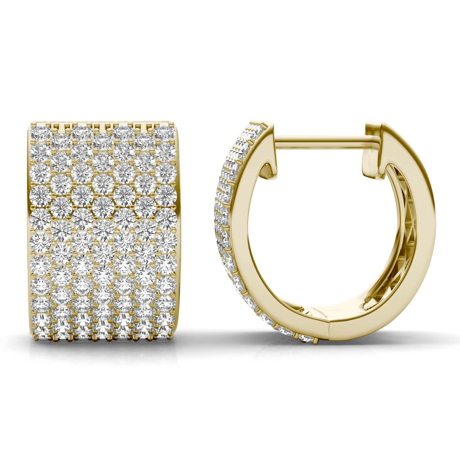 2 7/8 CTW Round Caydia® Lab Grown Diamond Micro Pavé Hoop Earrings