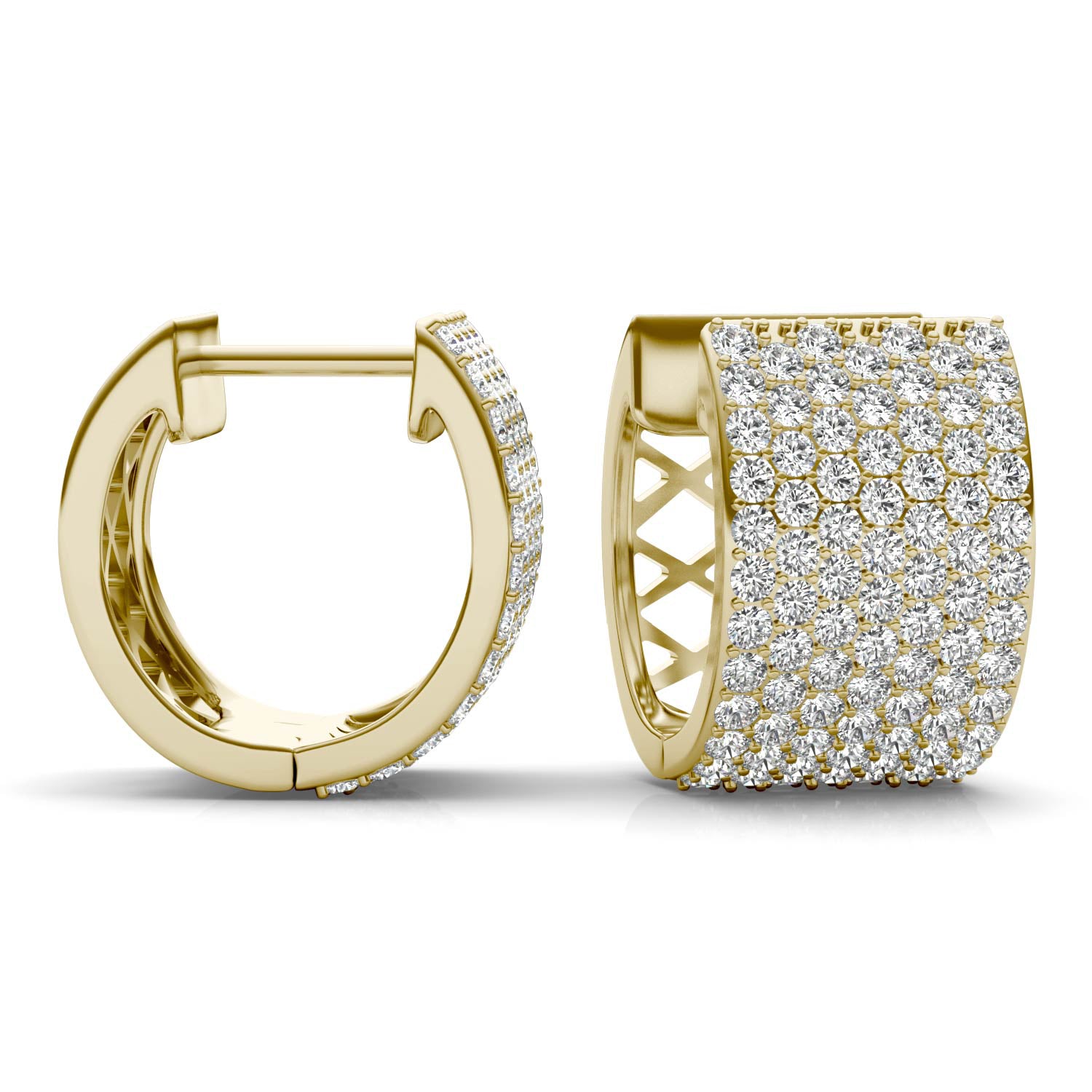 2 7/8 CTW Round Caydia® Lab Grown Diamond Micro Pavé Hoop Earrings