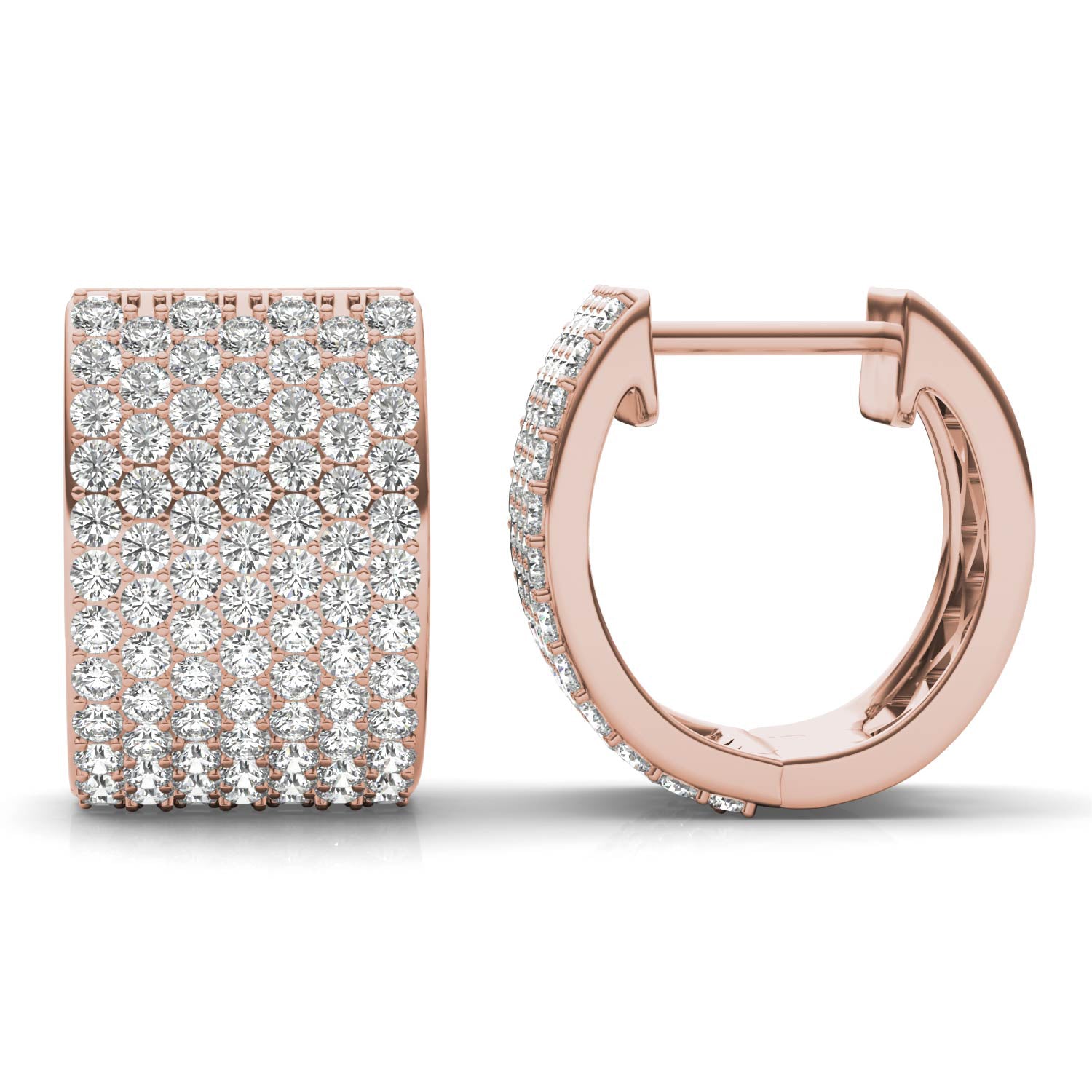 2 7/8 CTW Round Caydia® Lab Grown Diamond Micro Pavé Hoop Earrings