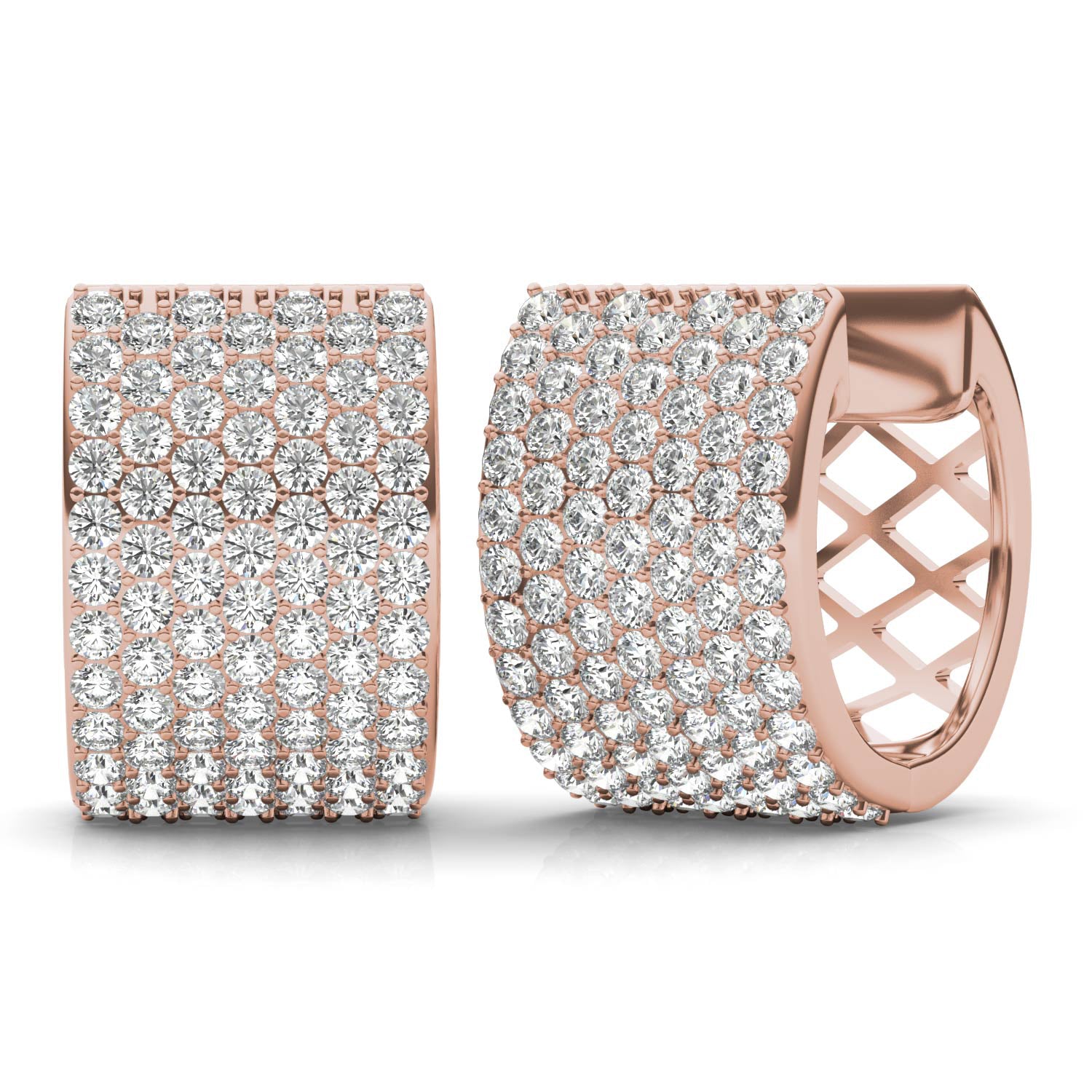 2 7/8 CTW Round Caydia® Lab Grown Diamond Micro Pavé Hoop Earrings