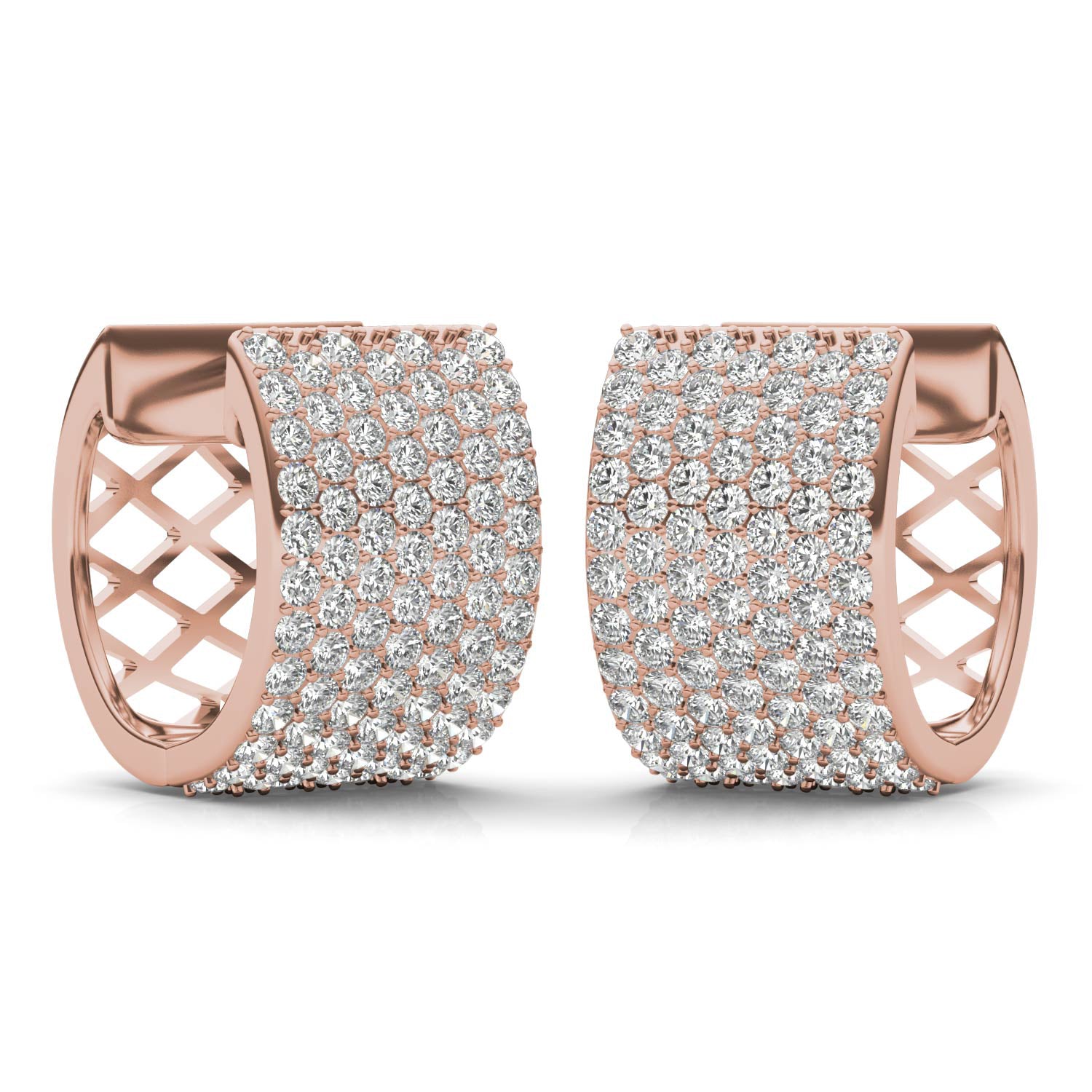 2 7/8 CTW Round Caydia® Lab Grown Diamond Micro Pavé Hoop Earrings