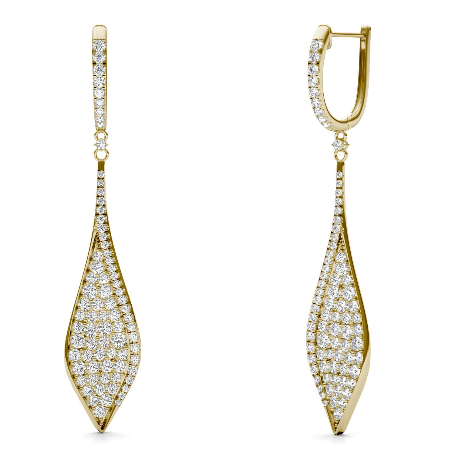 1 7/8 CTW Round Caydia® Lab Grown Diamond Deco Pavé Drop Earrings