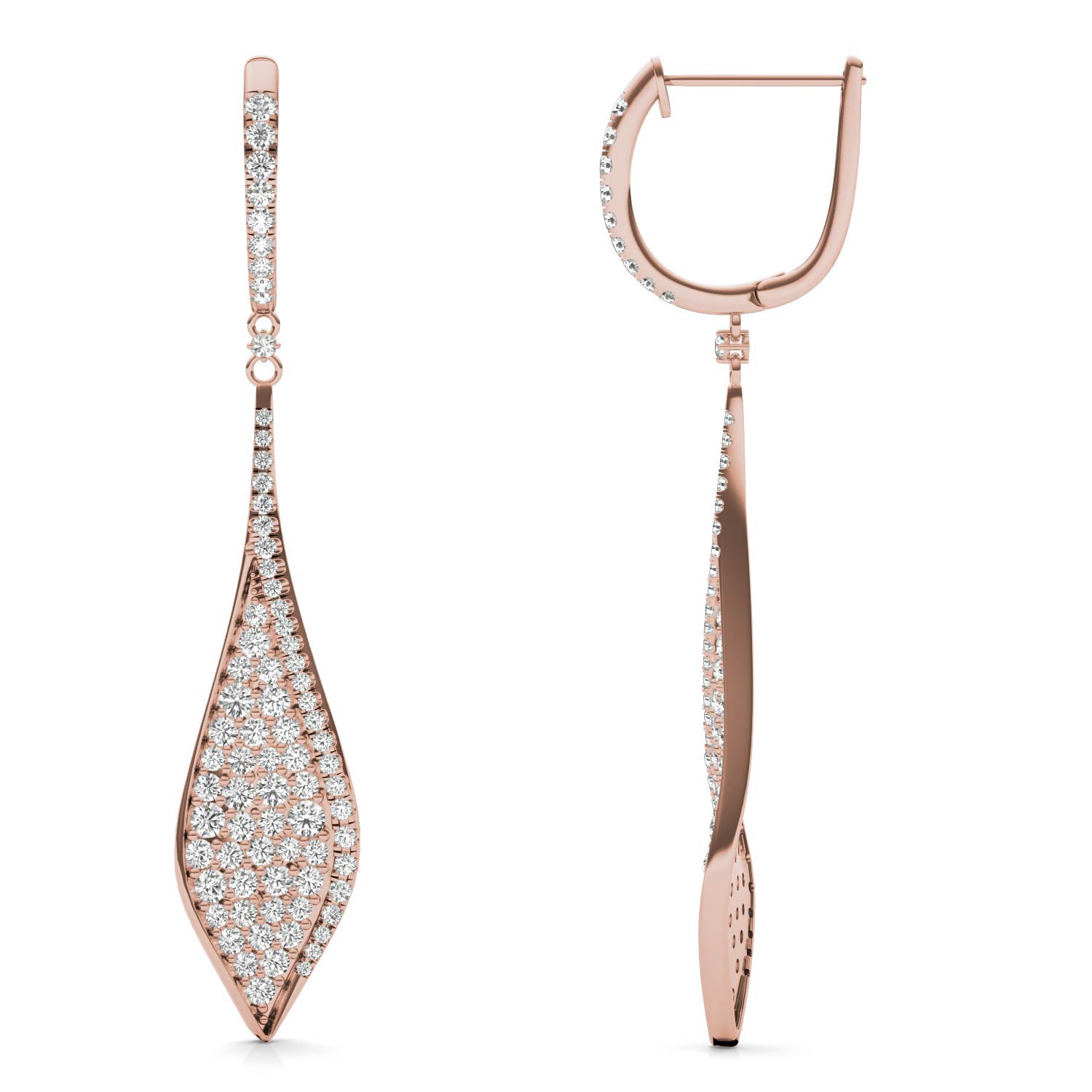 1 7/8 CTW Round Caydia® Lab Grown Diamond Deco Pavé Drop Earrings