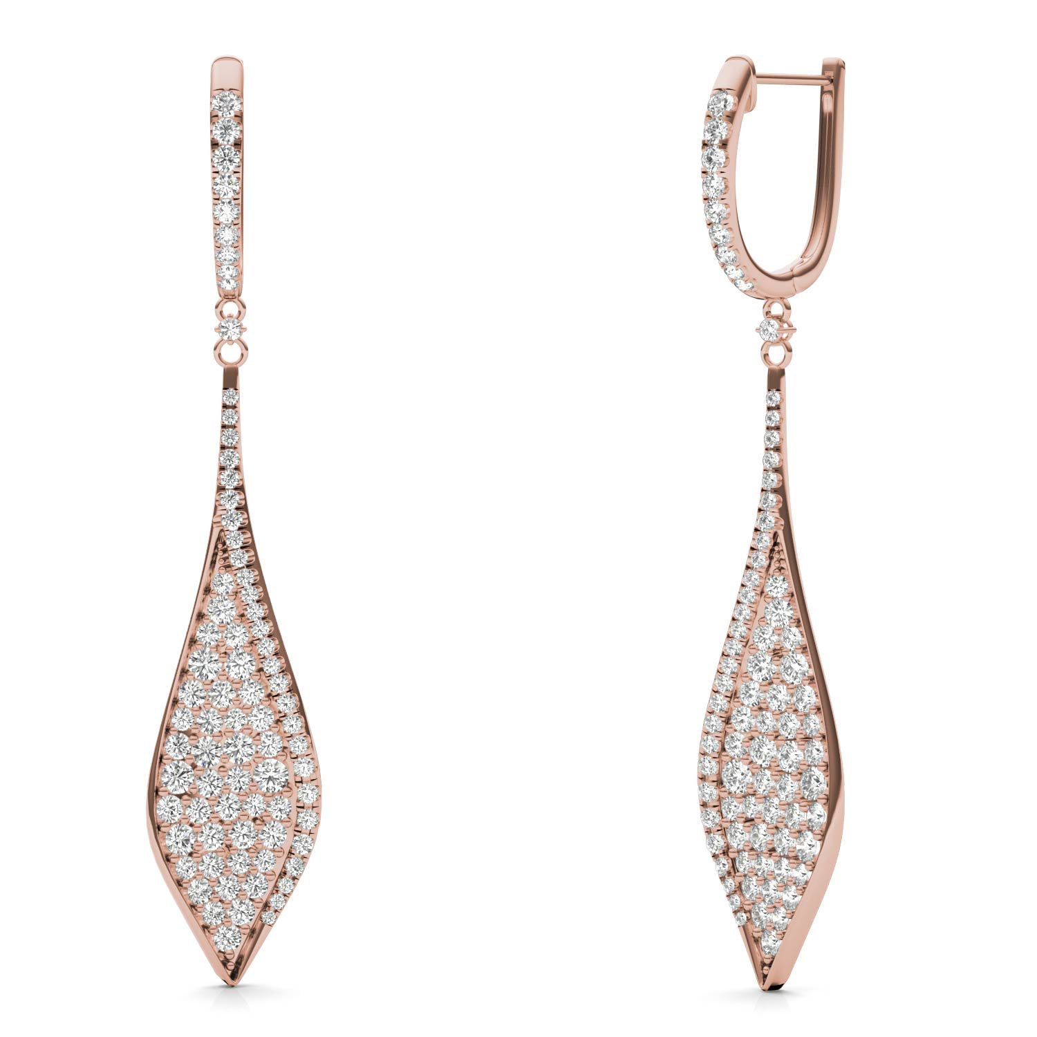 1 7/8 CTW Round Caydia® Lab Grown Diamond Deco Pavé Drop Earrings