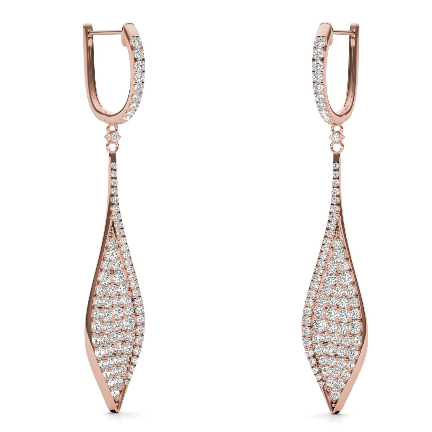 1 7/8 CTW Round Caydia® Lab Grown Diamond Deco Pavé Drop Earrings