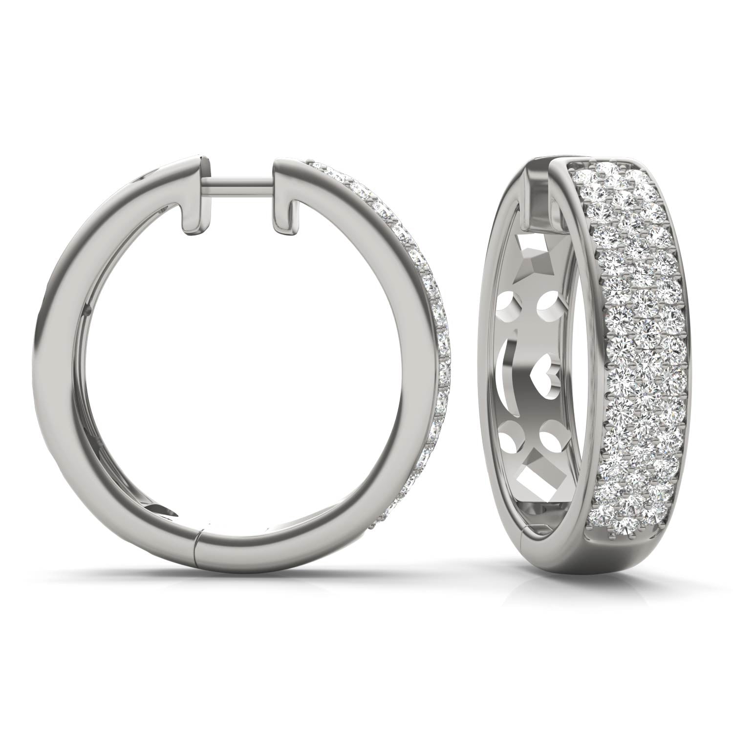 1 1/6 CTW Round Caydia® Lab Grown Diamond Pavé Hoop Earrings