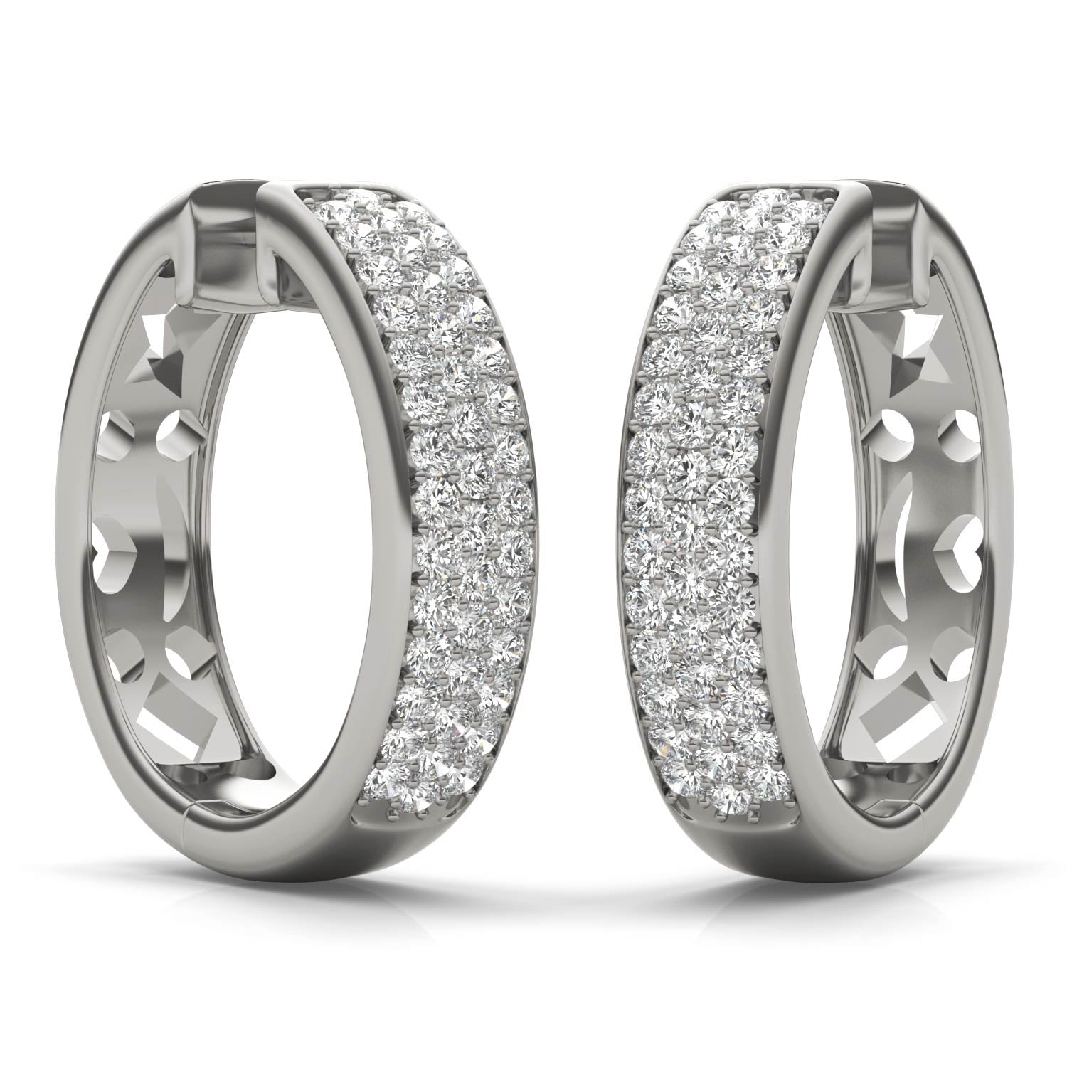 1 1/6 CTW Round Caydia® Lab Grown Diamond Pavé Hoop Earrings