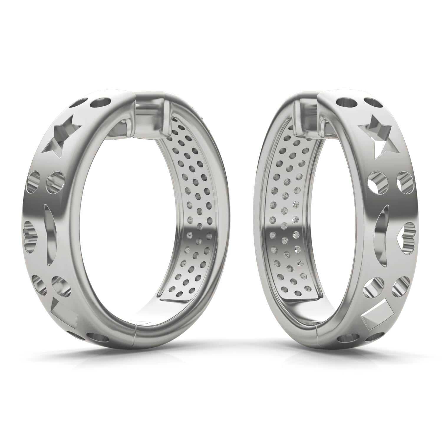 1 1/6 CTW Round Caydia® Lab Grown Diamond Pavé Hoop Earrings