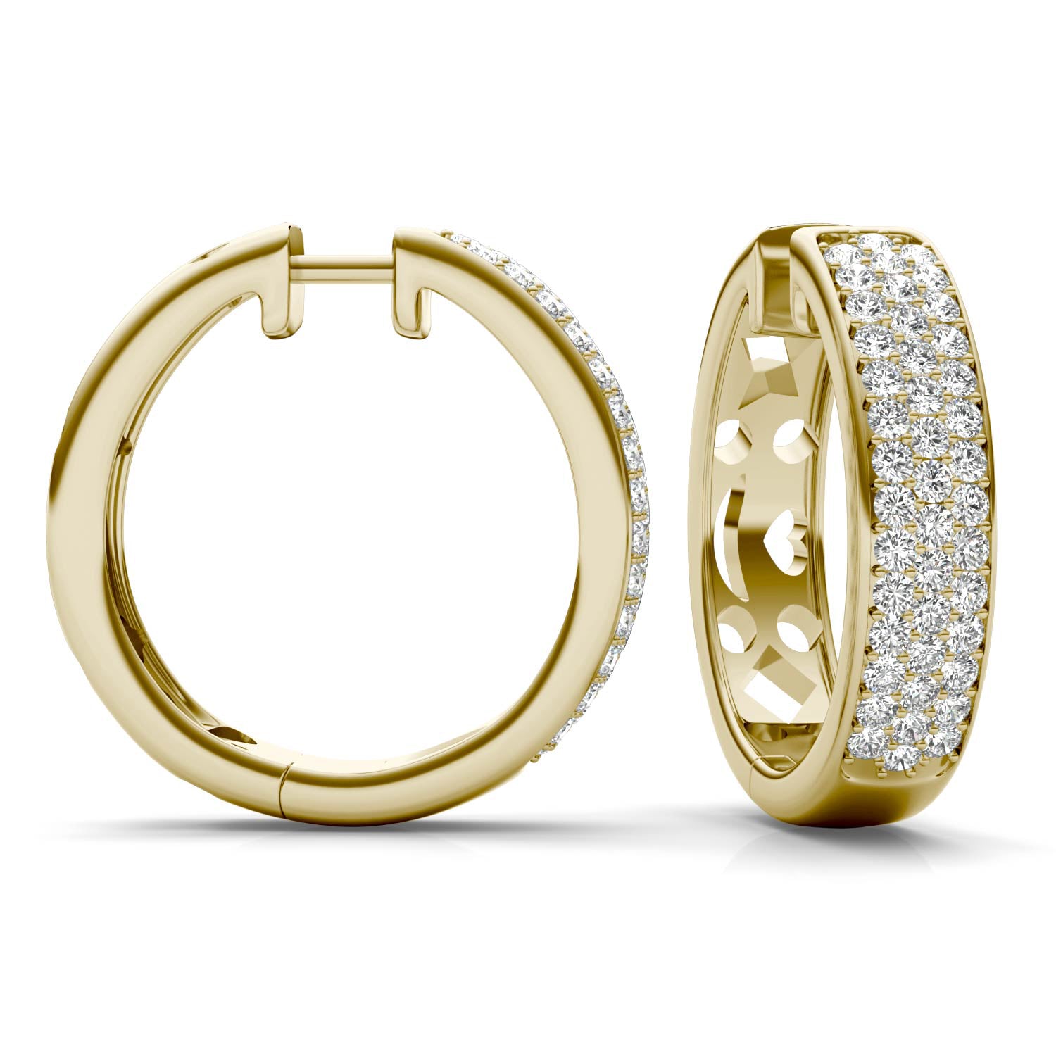 1 1/6 CTW Round Caydia® Lab Grown Diamond Pavé Hoop Earrings