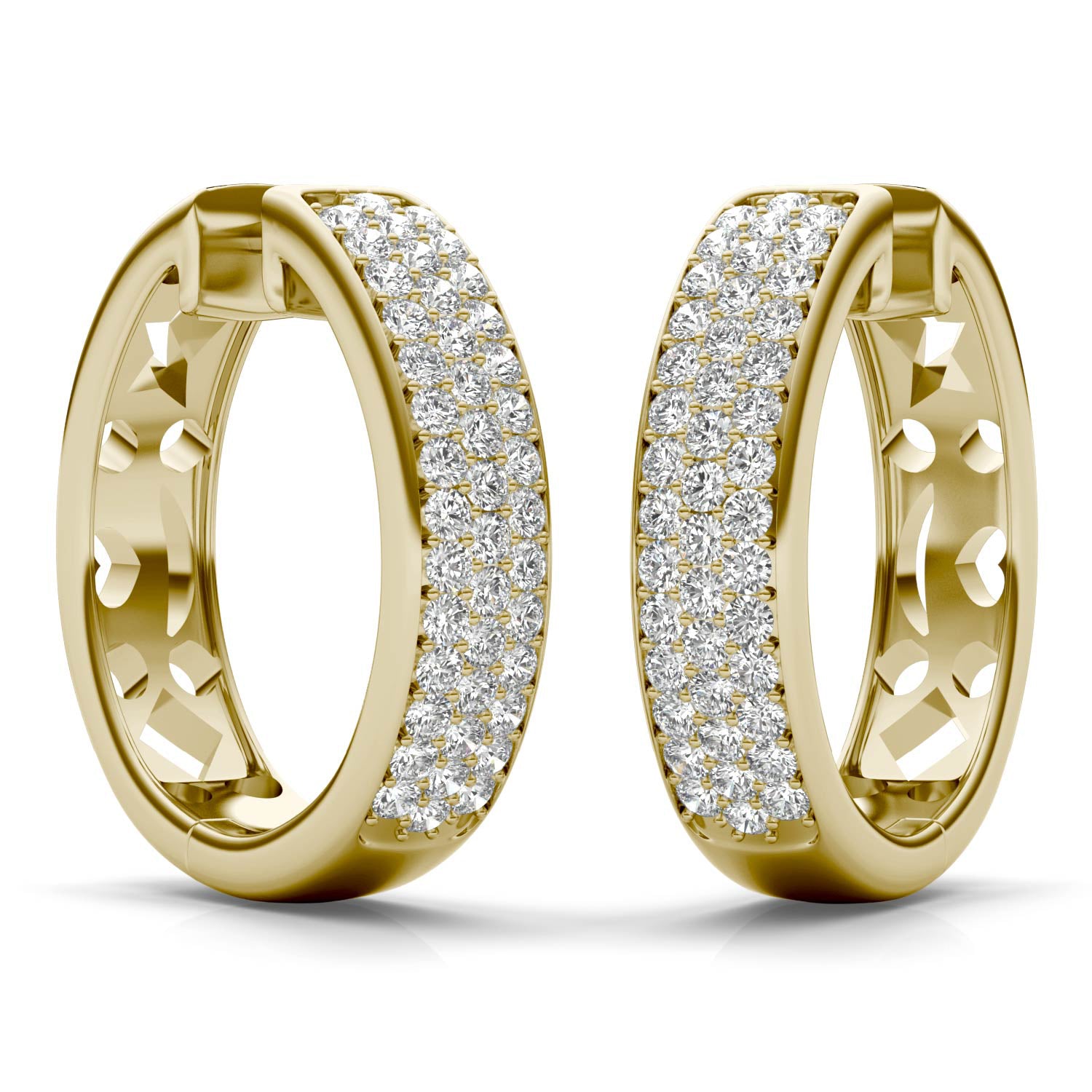 1 1/6 CTW Round Caydia® Lab Grown Diamond Pavé Hoop Earrings