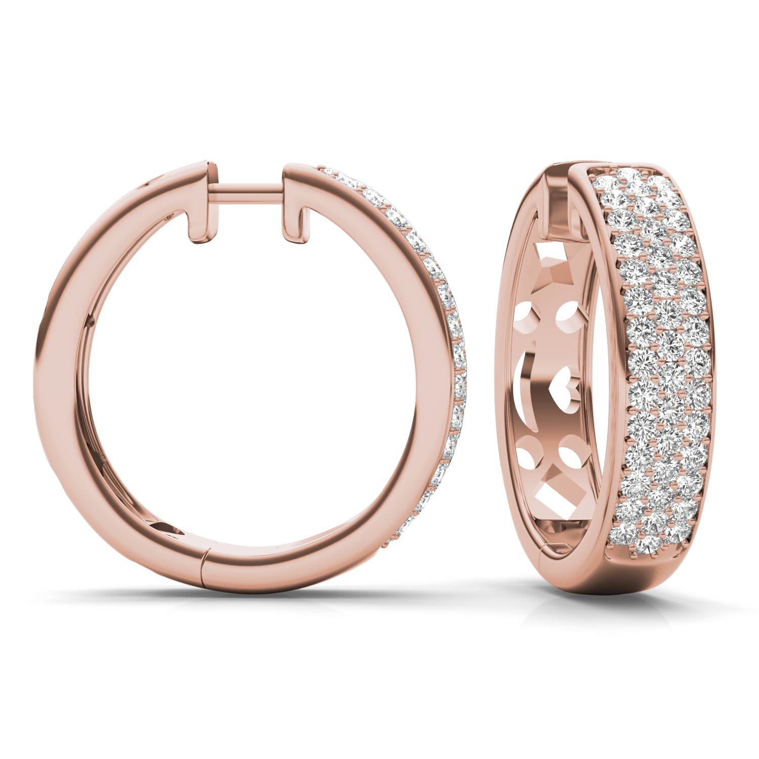 1 1/6 CTW Round Caydia® Lab Grown Diamond Pavé Hoop Earrings