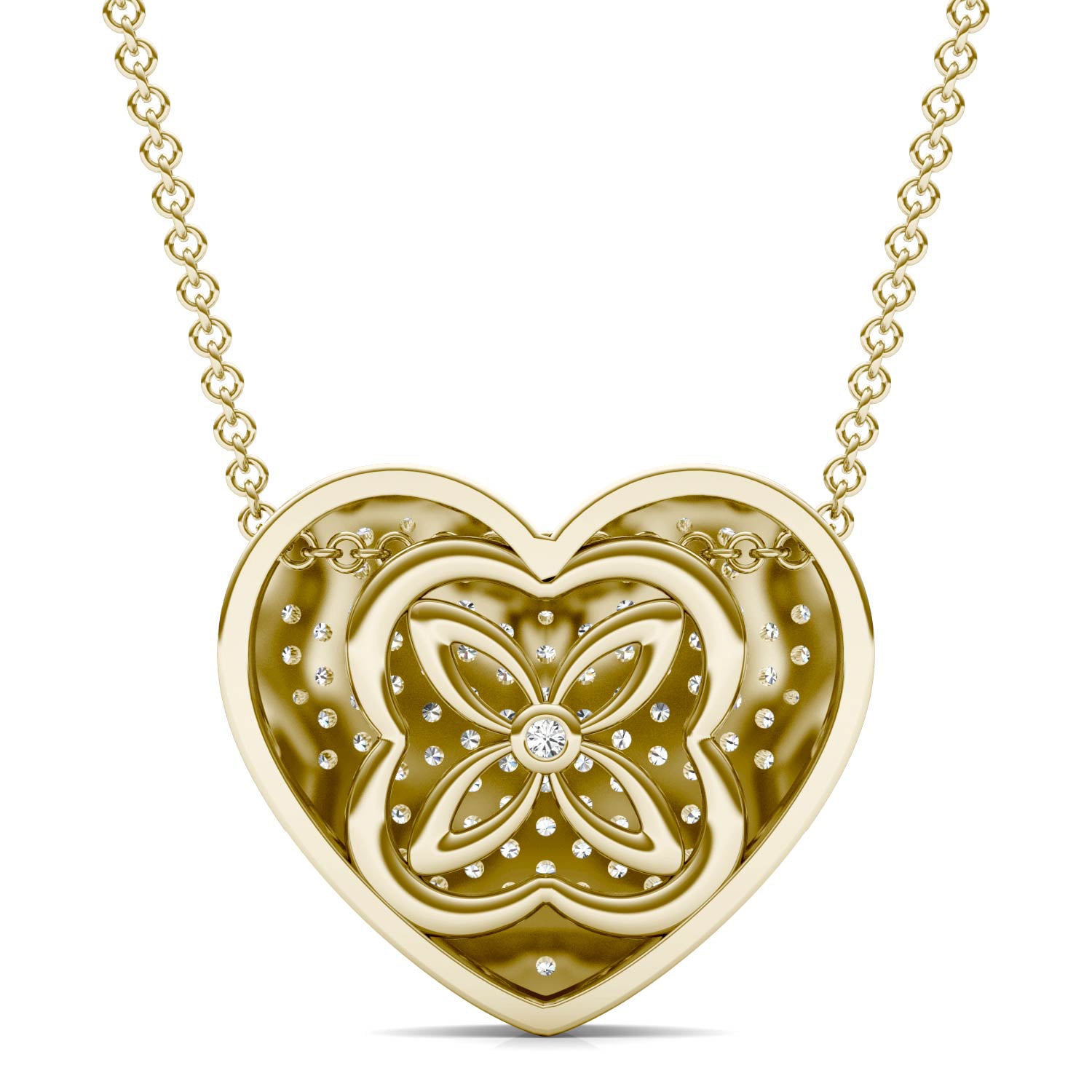 7/8 CTW Round Caydia® Lab Grown Diamond Signature Pave Heart Necklace