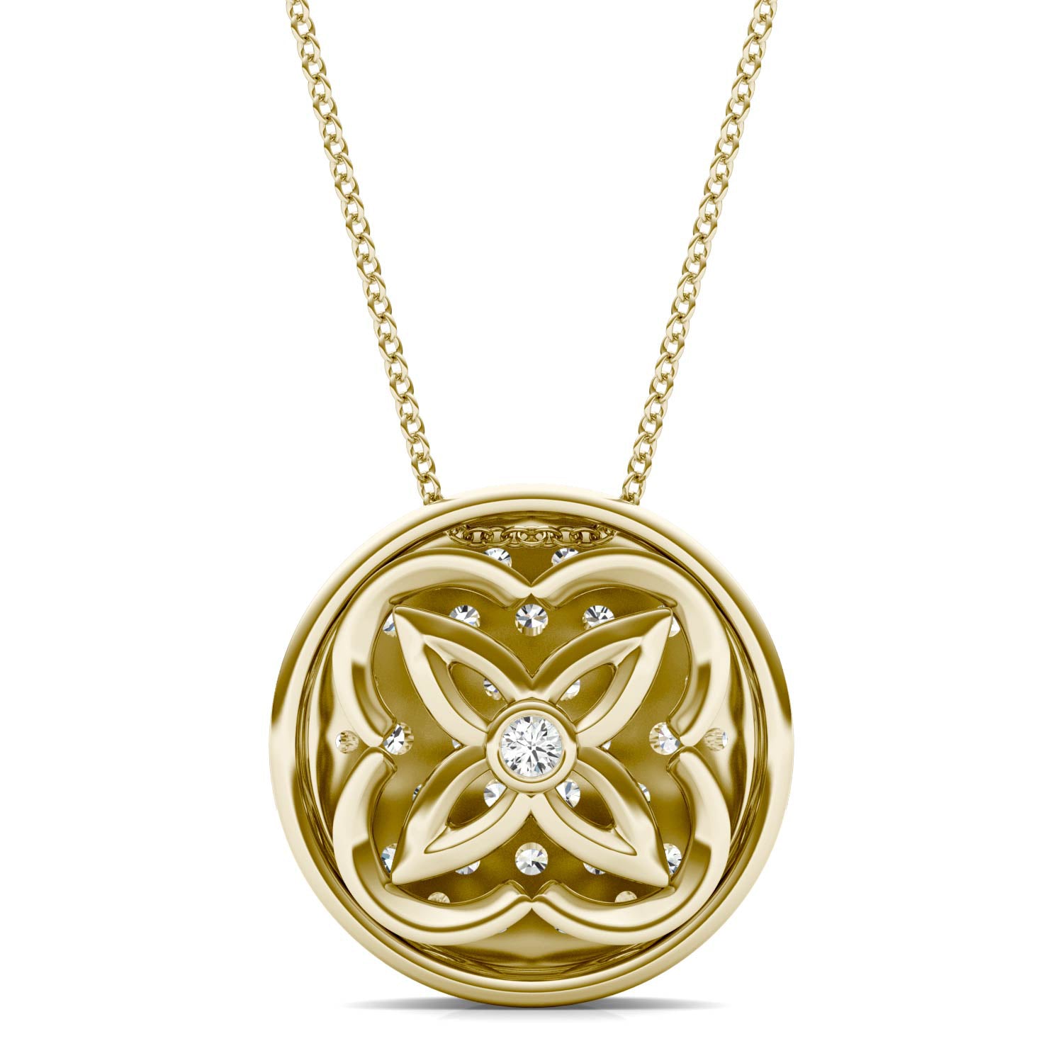 1 CTW Round Caydia® Lab Grown Diamond Signature Pavé Disc Necklace