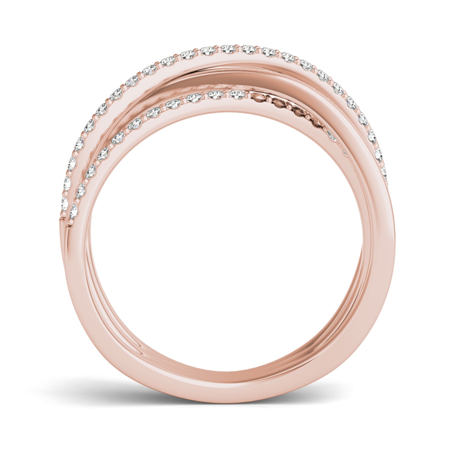 1/3 CTW Round Caydia® Lab Grown Diamond Triple Crossover Ring